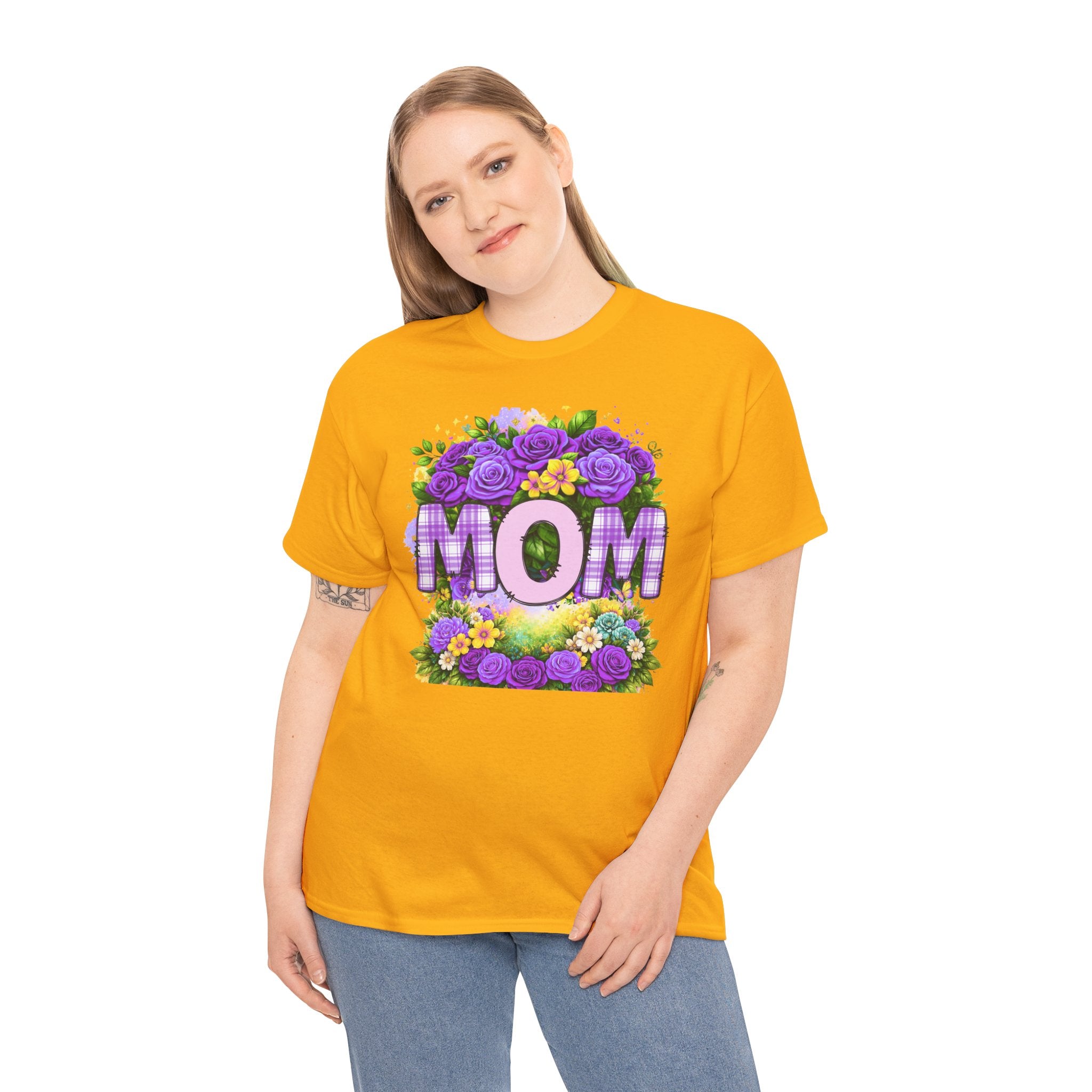 Mom Floral Graphic Tee — Purple Rose Mother’s Day Shirt