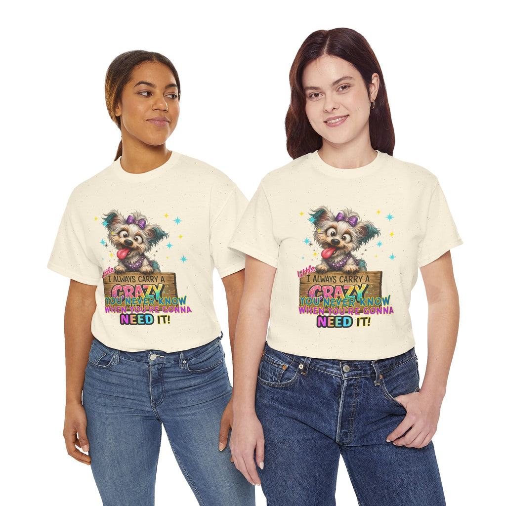 Dog Lover T-Shirt - "I Always Carry a Crazy Dog Mom" Cute Puppy Graphic Tee
