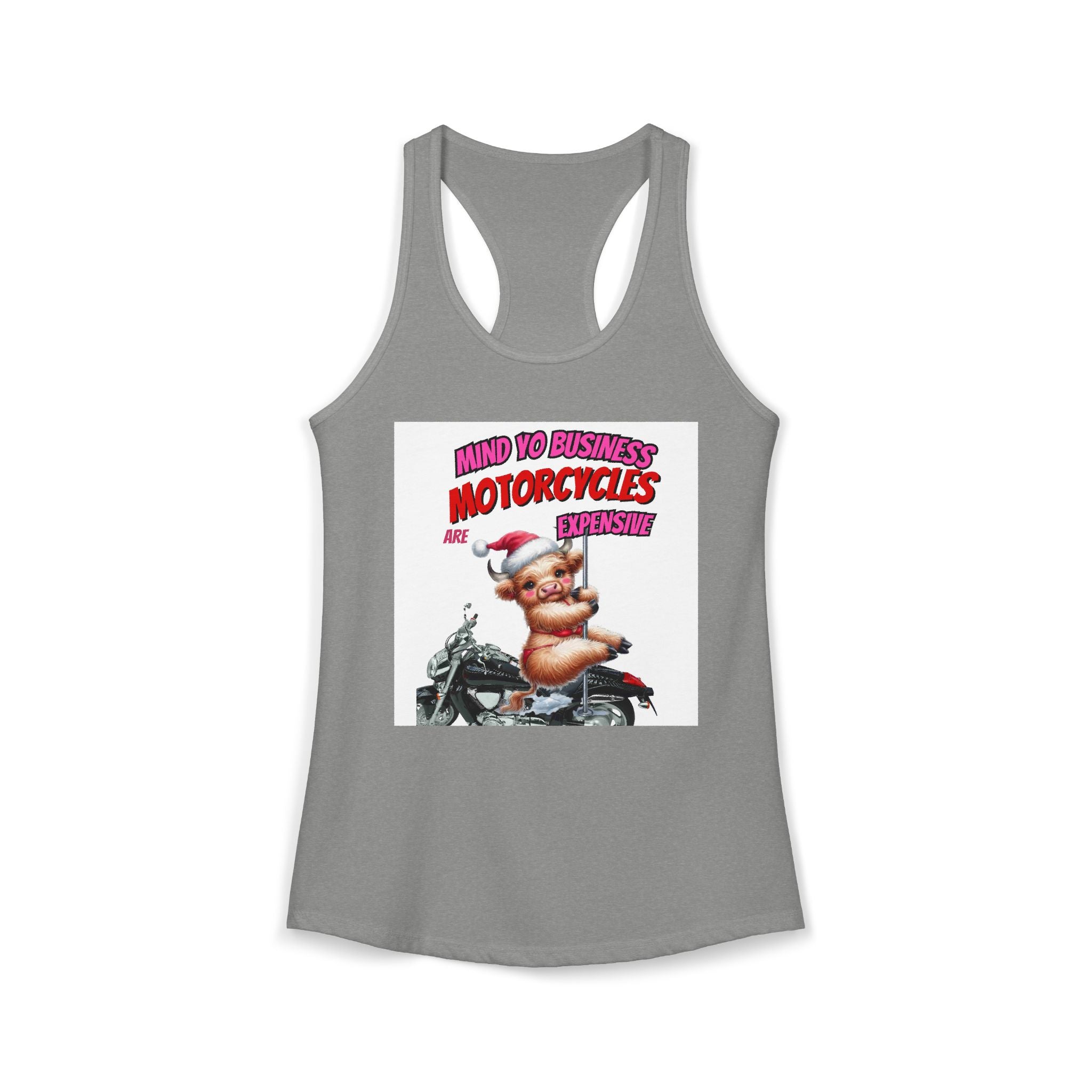 funny  girl cow swing on a pole  mind your business/ Women's Ideal Racerback Tank