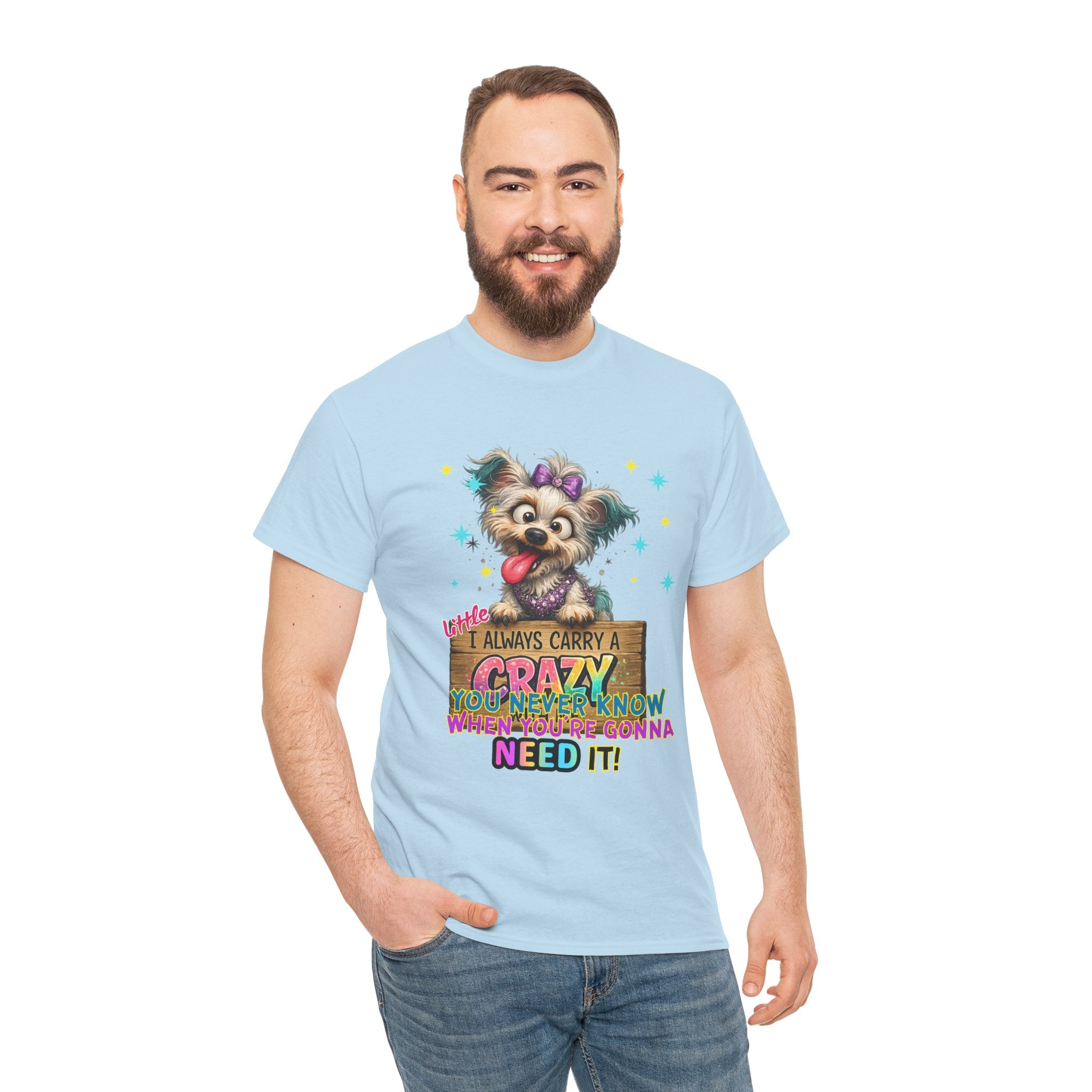 Dog Lover T-Shirt - "I Always Carry a Crazy Dog Mom" Cute Puppy Graphic Tee