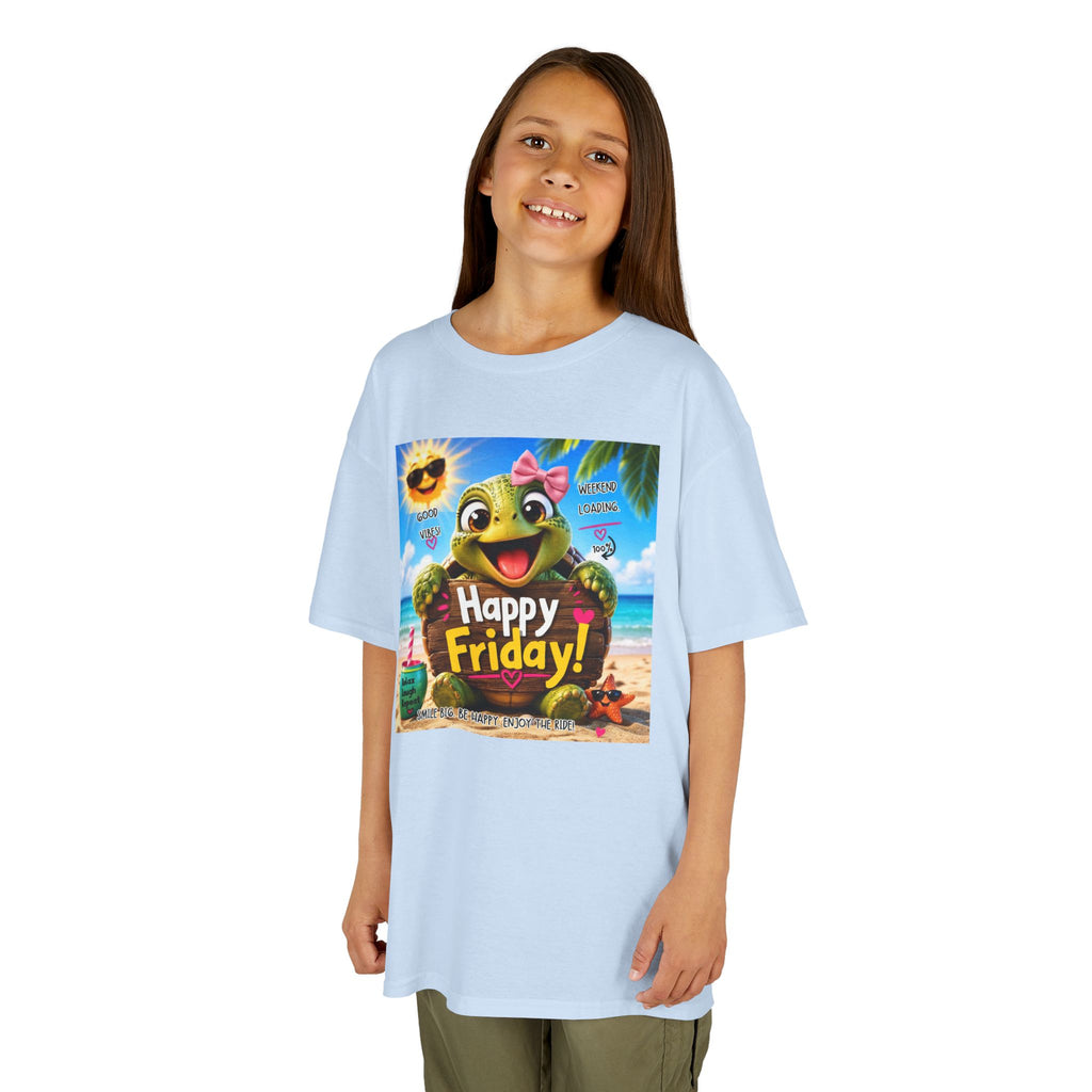Happy Friday Kids Tee — Cute Frog Beach Graphic Shirt