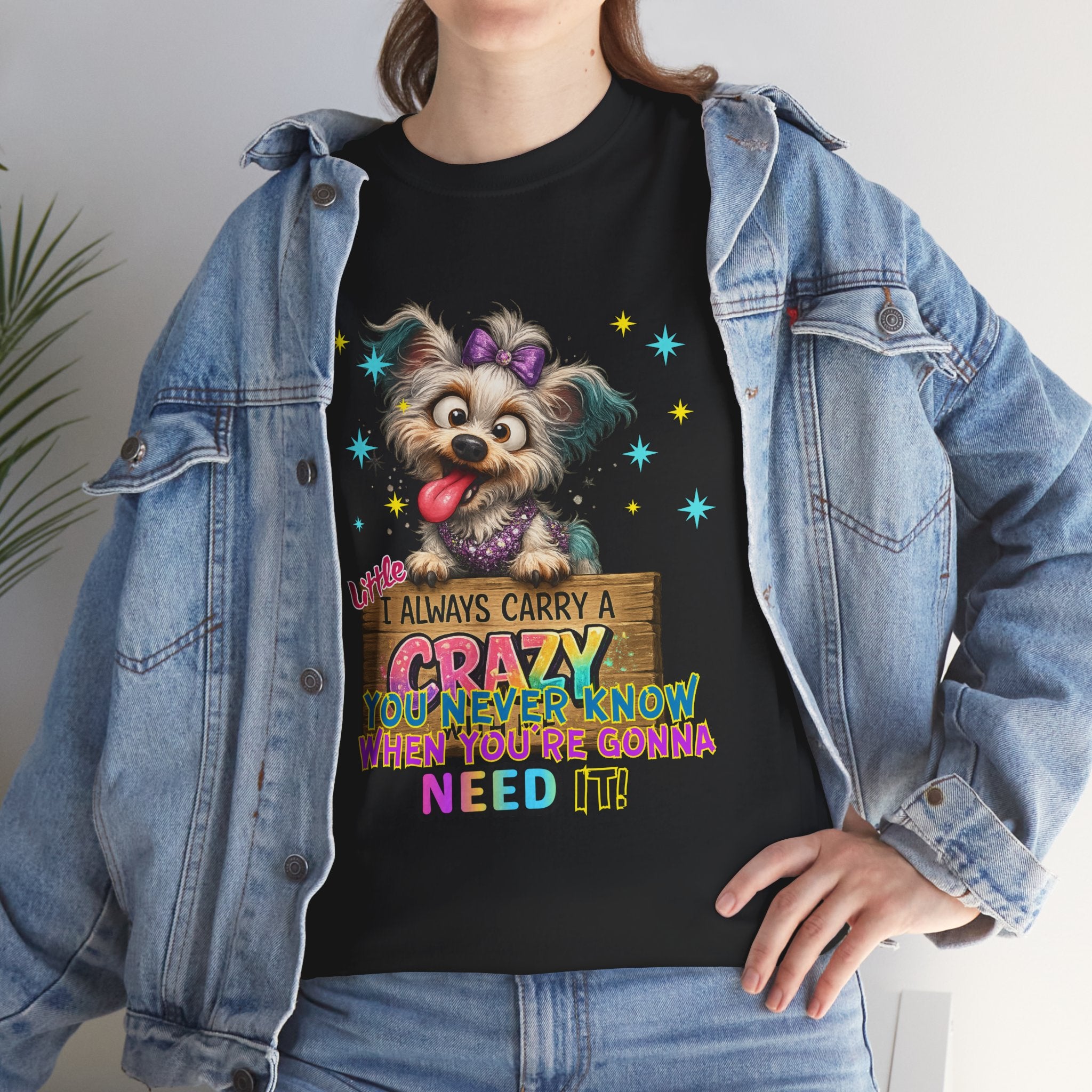 Dog Lover T-Shirt - "I Always Carry a Crazy Dog Mom" Cute Puppy Graphic Tee