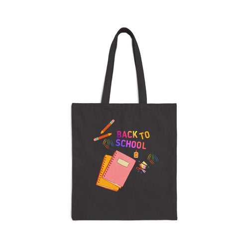 Back to School Canvas Tote — Student Notebook & Pencil Eco Shopper