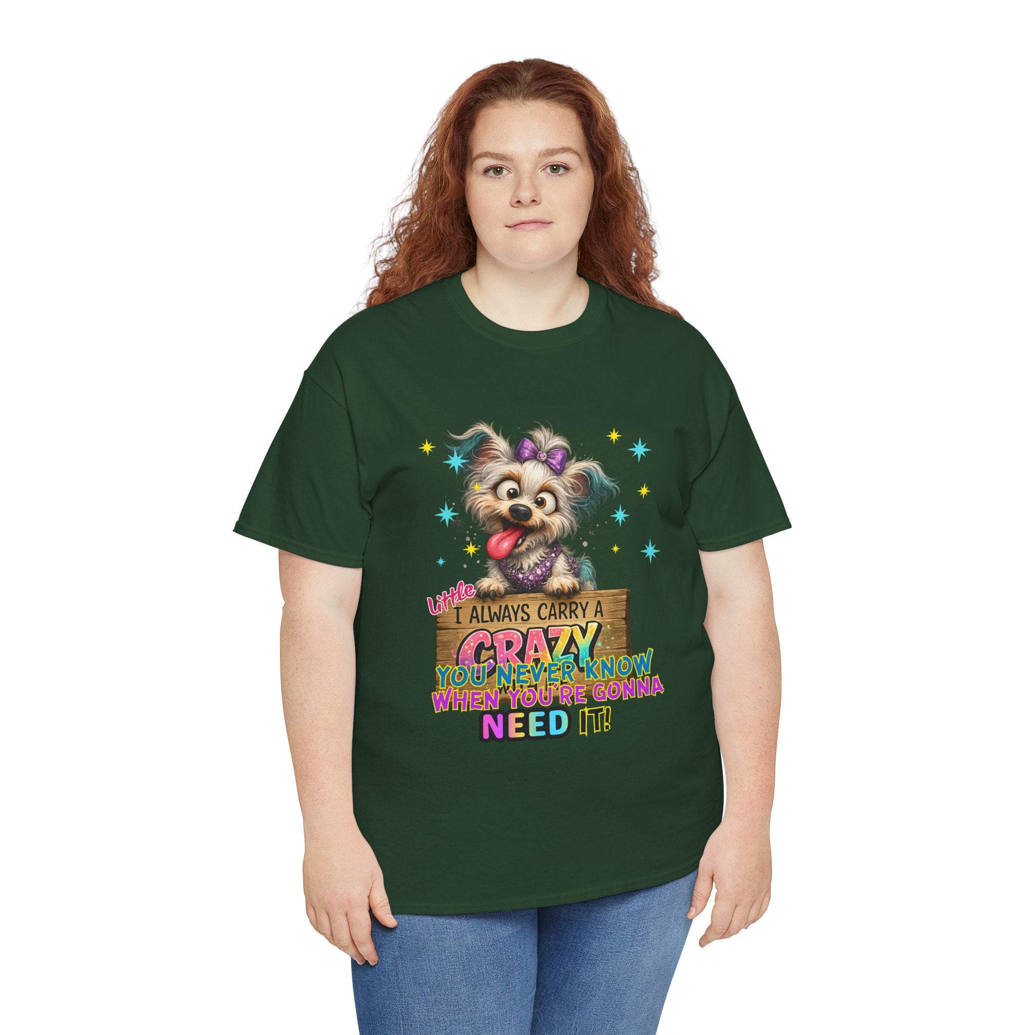 Dog Lover T-Shirt - "I Always Carry a Crazy Dog Mom" Cute Puppy Graphic Tee