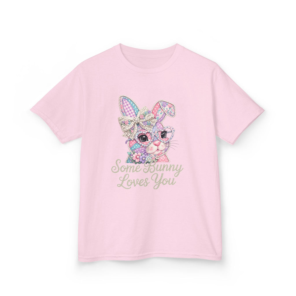 Kids Tee — Cute Pastel Bunny "Some Bunny Loves You"