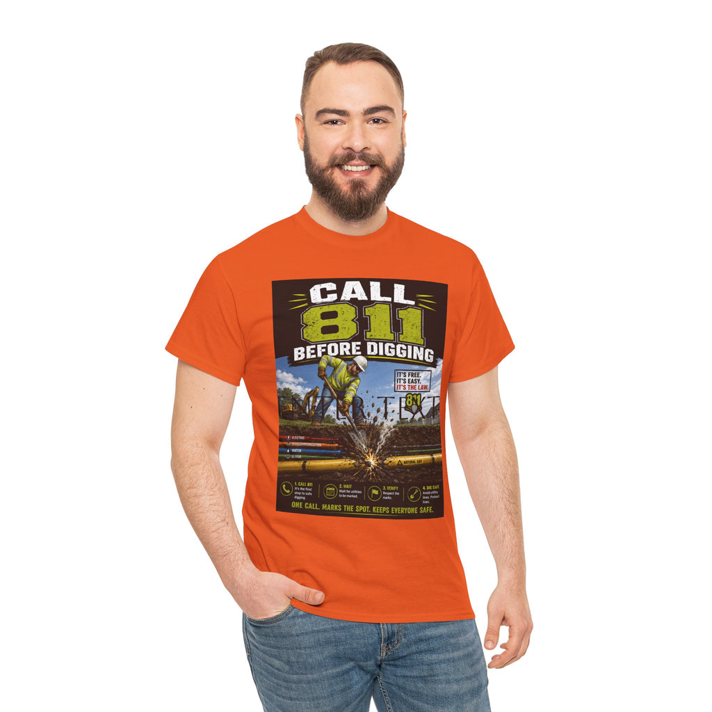 Call 811 Before Digging T-Shirt — Utility Safety Awareness Tee