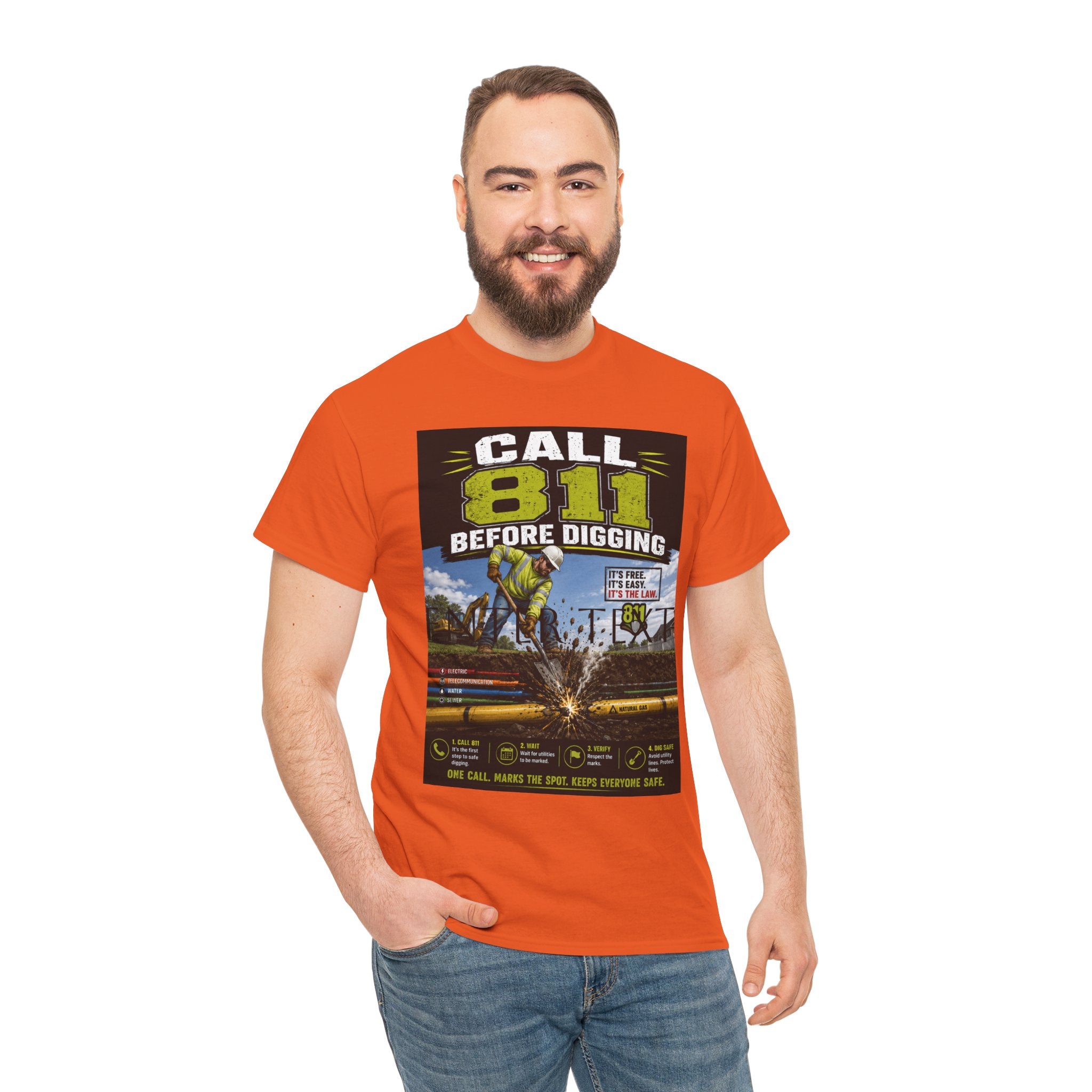 Call 811 Before Digging T-Shirt — Utility Safety Awareness Tee
