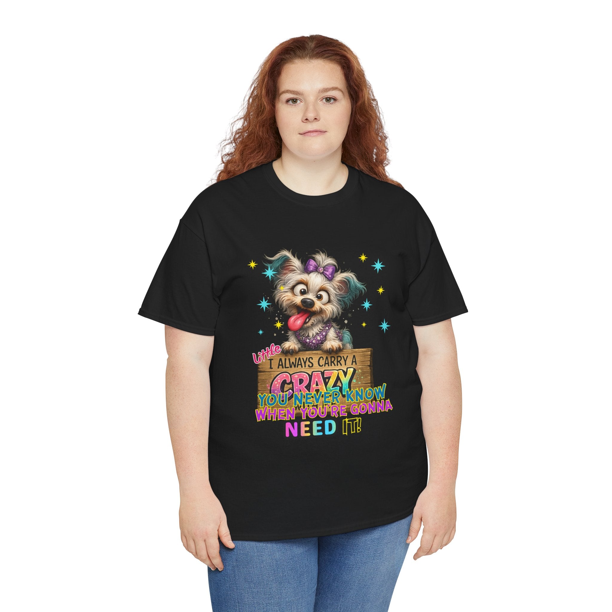 Dog Lover T-Shirt - "I Always Carry a Crazy Dog Mom" Cute Puppy Graphic Tee