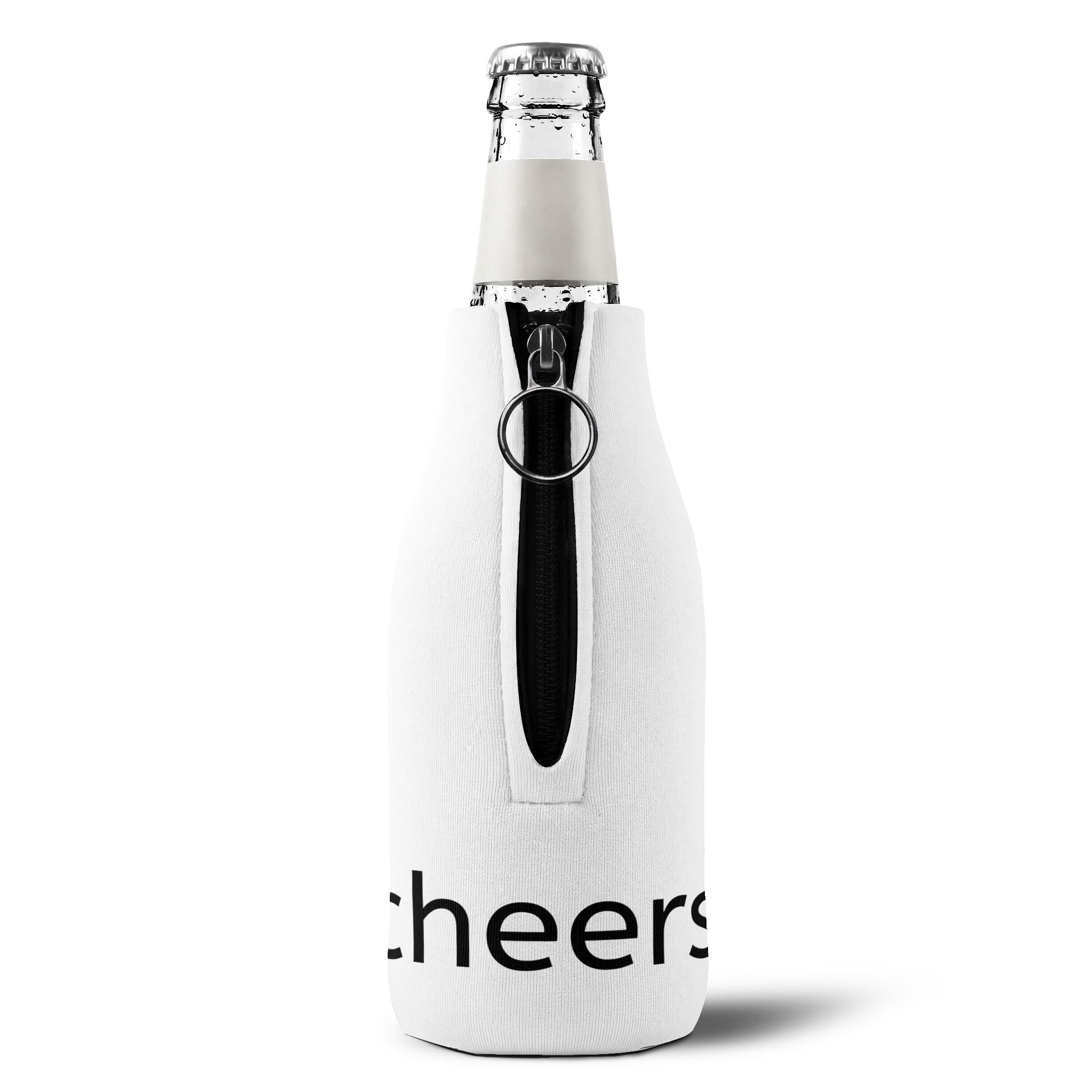 Bottle Cooler Sleeve — 'Drink Up' & 'Cheers' Zip-Up Insulated Koozie
