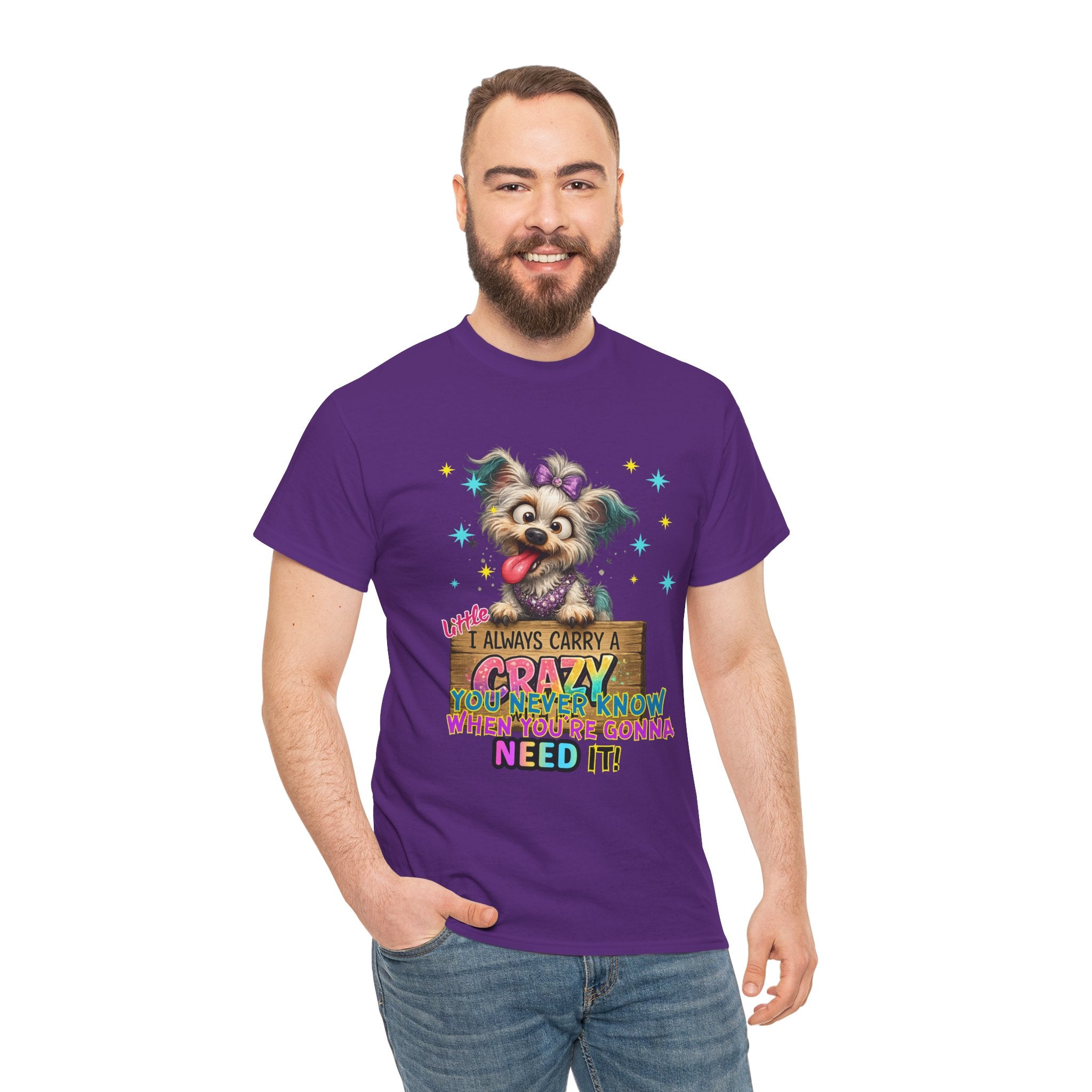 Dog Lover T-Shirt - "I Always Carry a Crazy Dog Mom" Cute Puppy Graphic Tee