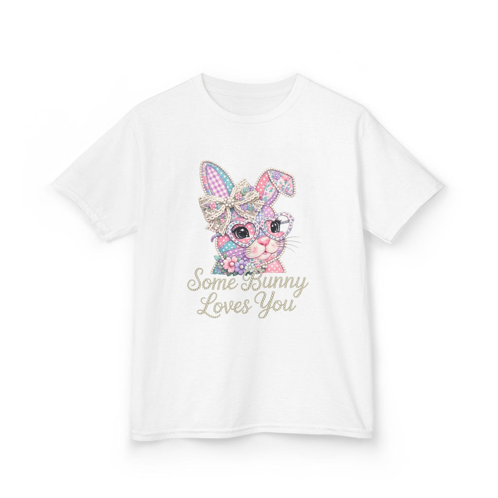 Kids Tee — Cute Pastel Bunny "Some Bunny Loves You"