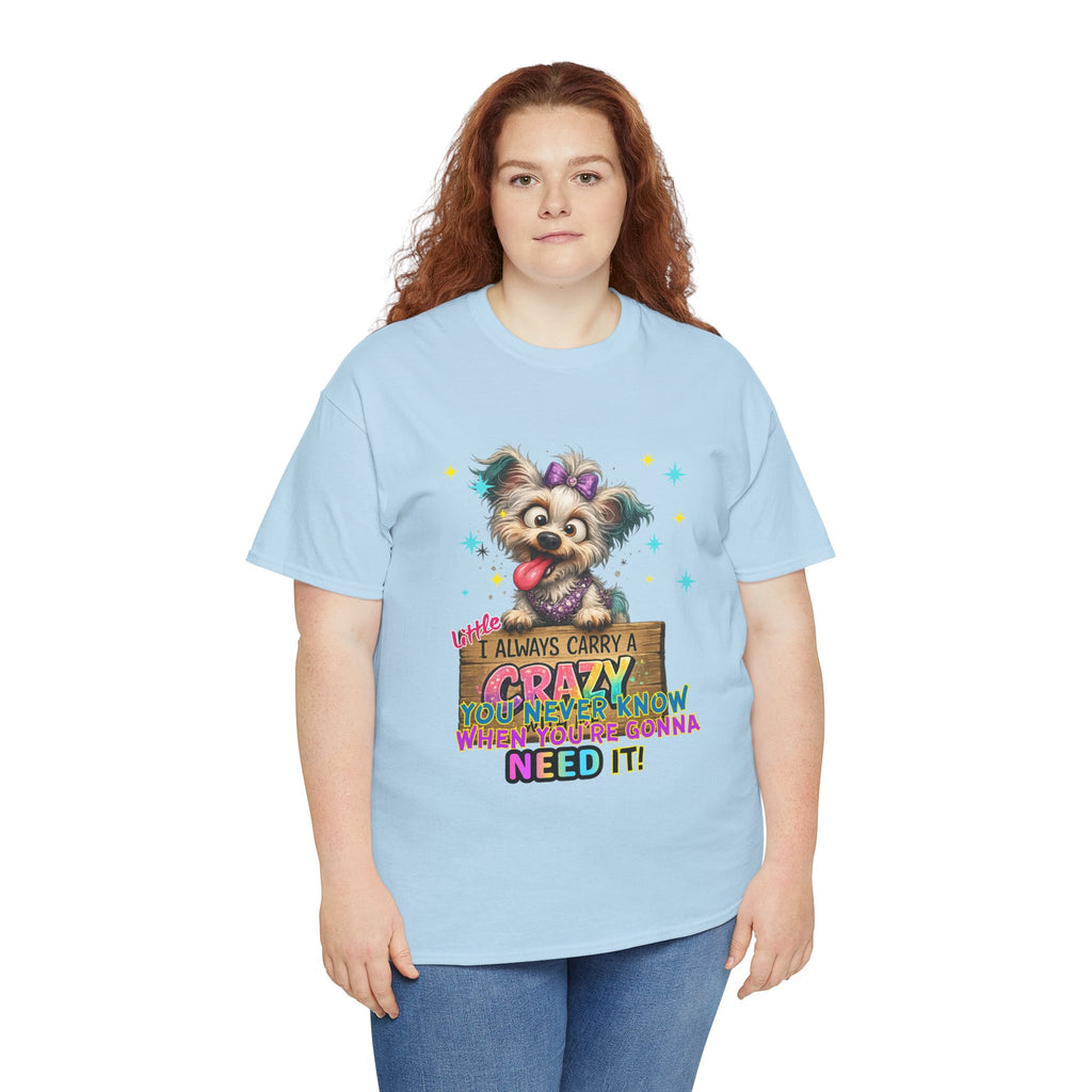 Dog Lover T-Shirt - "I Always Carry a Crazy Dog Mom" Cute Puppy Graphic Tee