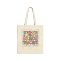 First Grade Teacher Tote Bag — Cute Colorful Teacher Gift Canvas Tote
