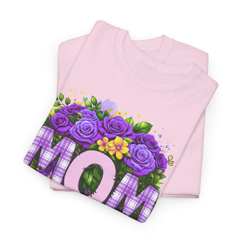 Mom Floral Graphic Tee — Purple Rose Mother’s Day Shirt