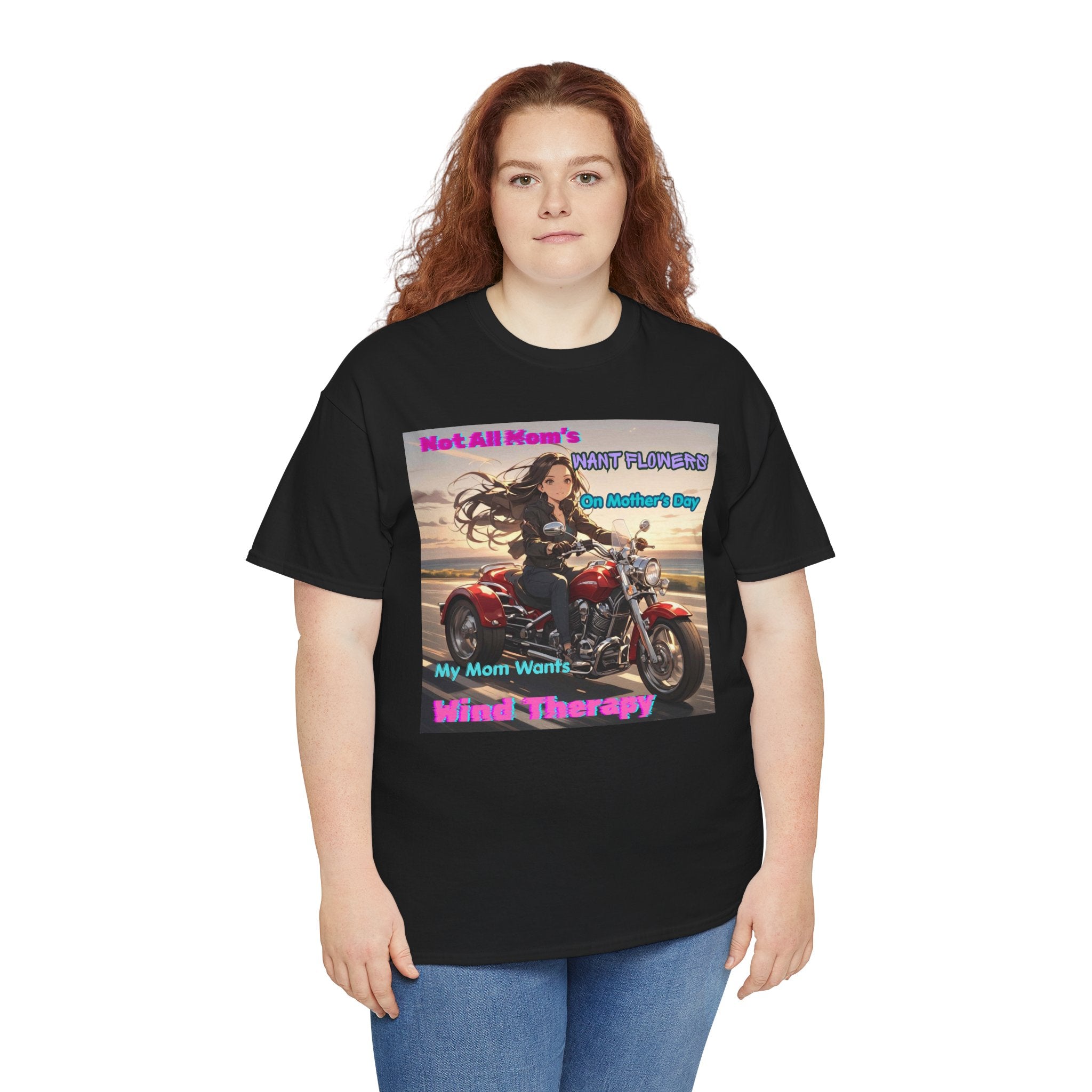 Wind Therapy Motorcycle Mother's Day T‑Shirt — Mom’s Motorcycle Ride Graphic Tee