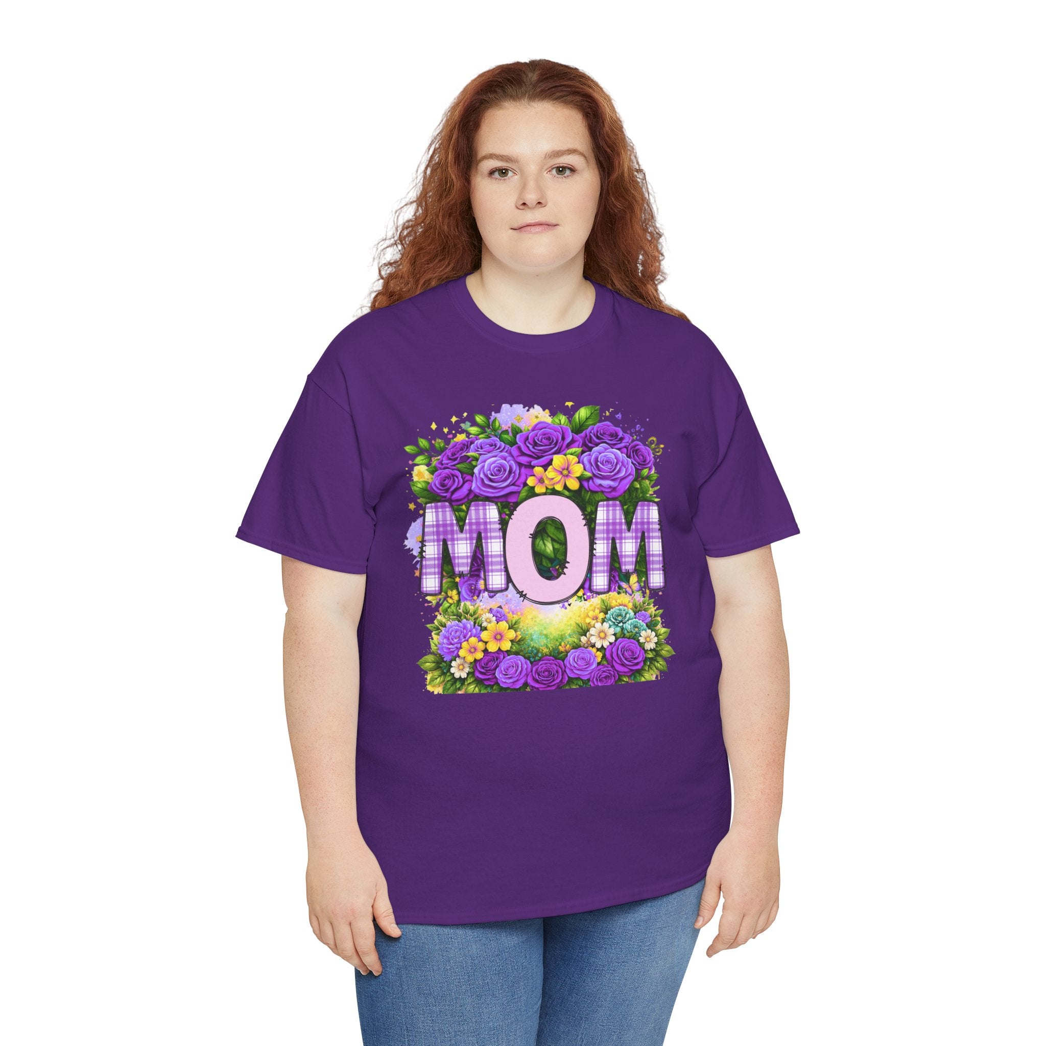 Mom Floral Graphic Tee — Purple Rose Mother’s Day Shirt