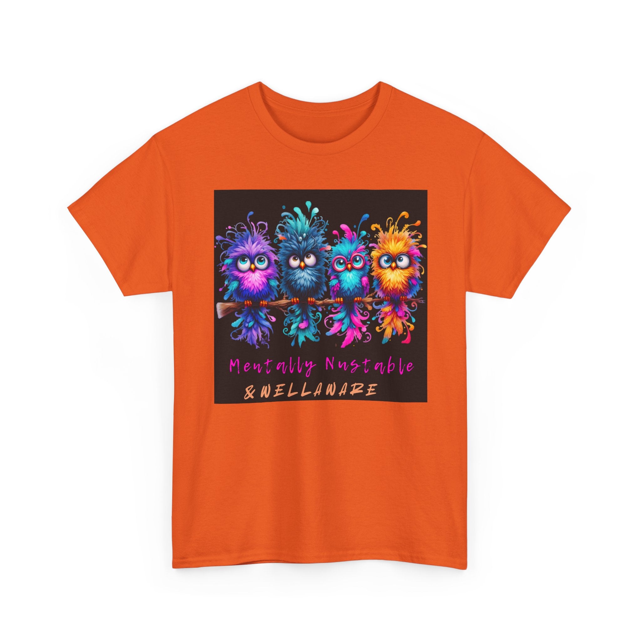 Cute Psychedelic Monster Tee — "Mentally Nourished" Colorful Fuzzy Creatures