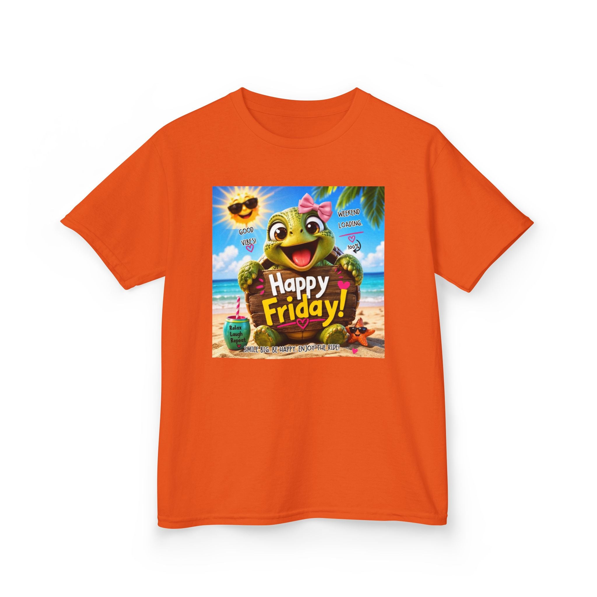 Happy Friday Kids Tee — Cute Frog Beach Graphic Shirt