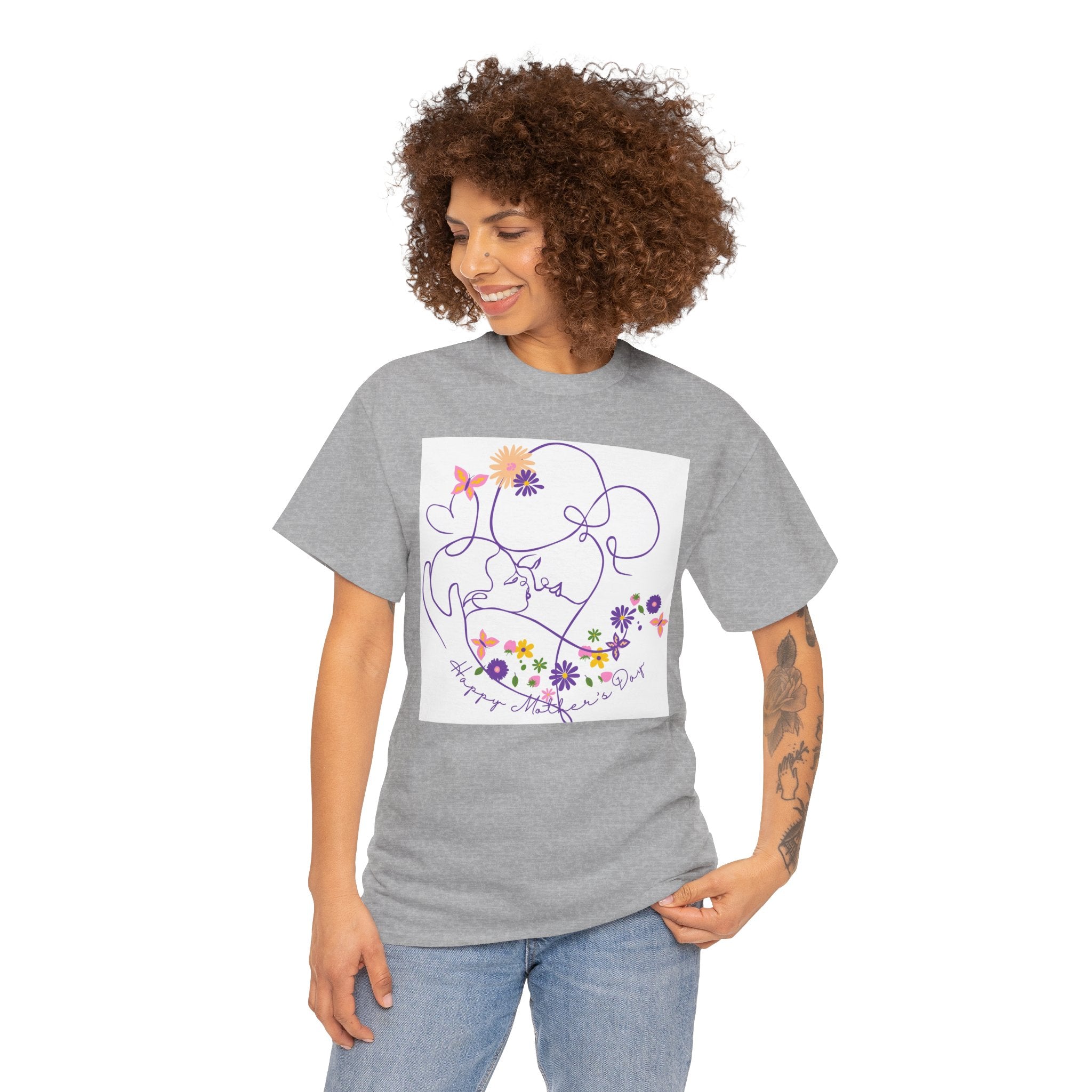 Floral Love Line Art Tee — "Start Anew" Flower Graphic T‑Shirt