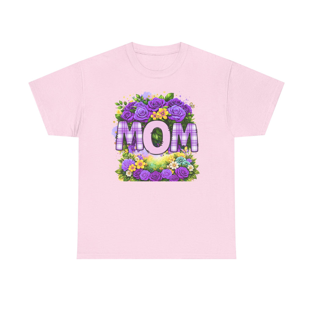 Mom Floral Graphic Tee — Purple Rose Mother’s Day Shirt