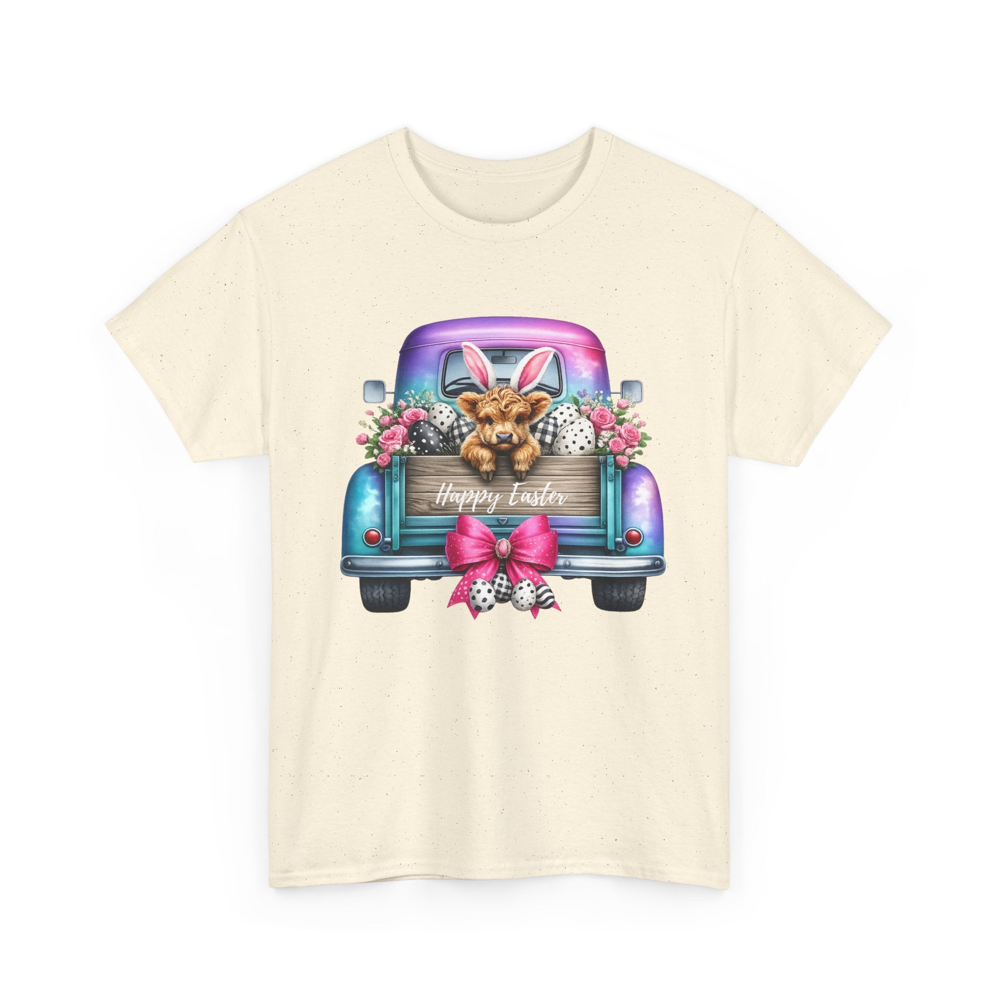 Easter Truck T-Shirt — "Happy Easter" Puppy in Bunny Ears Graphic Tee