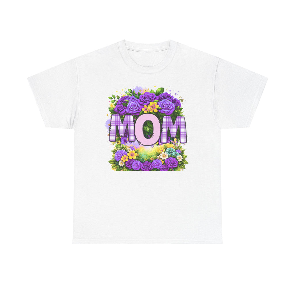 Mom Floral Graphic Tee — Purple Rose Mother’s Day Shirt