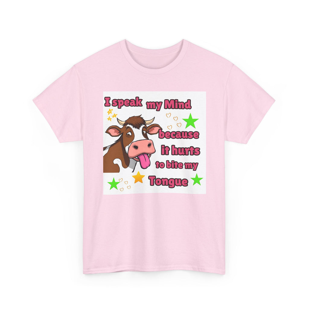 Funny Cow Graphic Tee – "I Speak My Mind Because It Hurts to Bite My Tongue" T‑Shirt