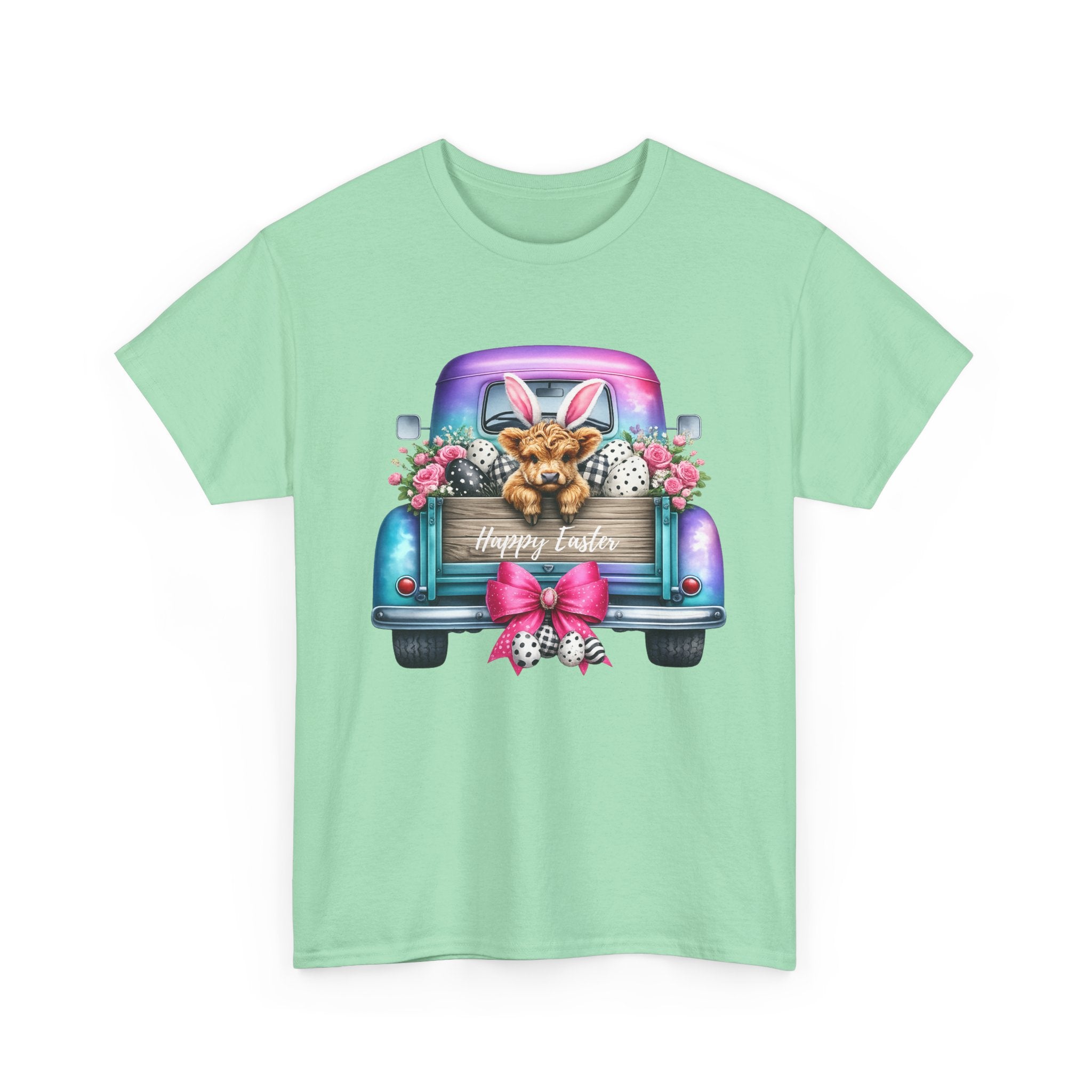 Easter Truck T-Shirt — "Happy Easter" Puppy in Bunny Ears Graphic Tee