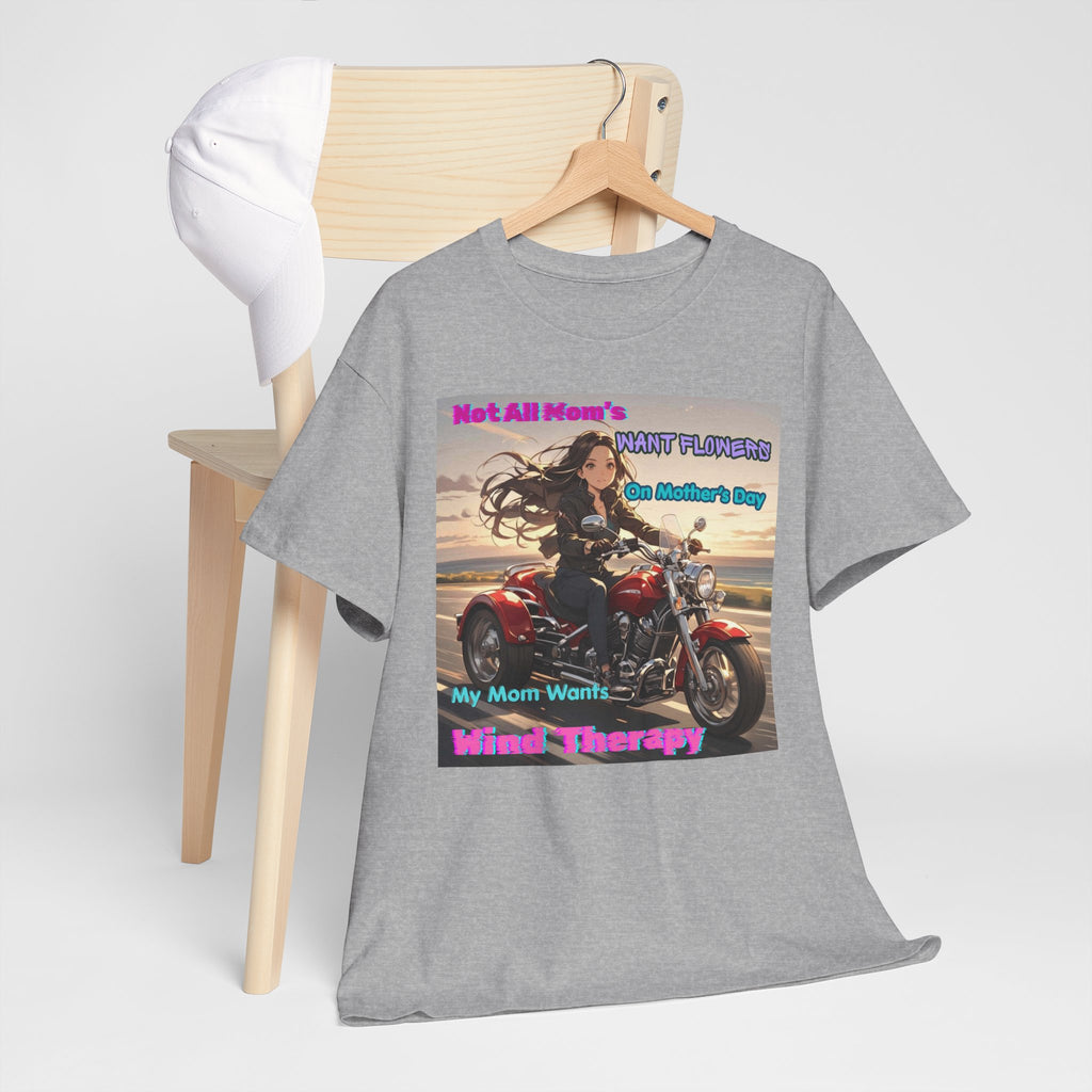 Wind Therapy Motorcycle Mother's Day T‑Shirt — Mom’s Motorcycle Ride Graphic Tee