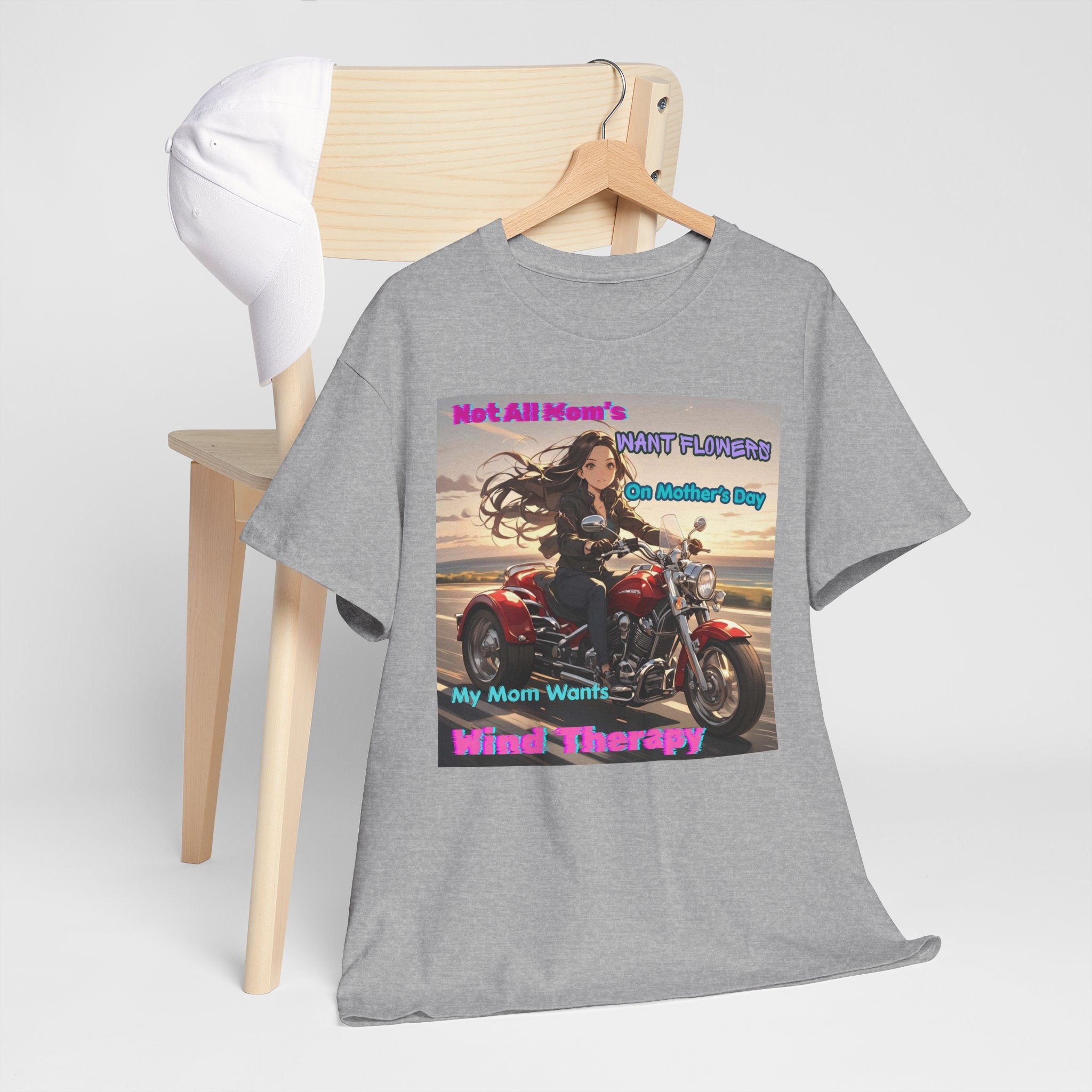 Wind Therapy Motorcycle Mother's Day T‑Shirt — Mom’s Motorcycle Ride Graphic Tee