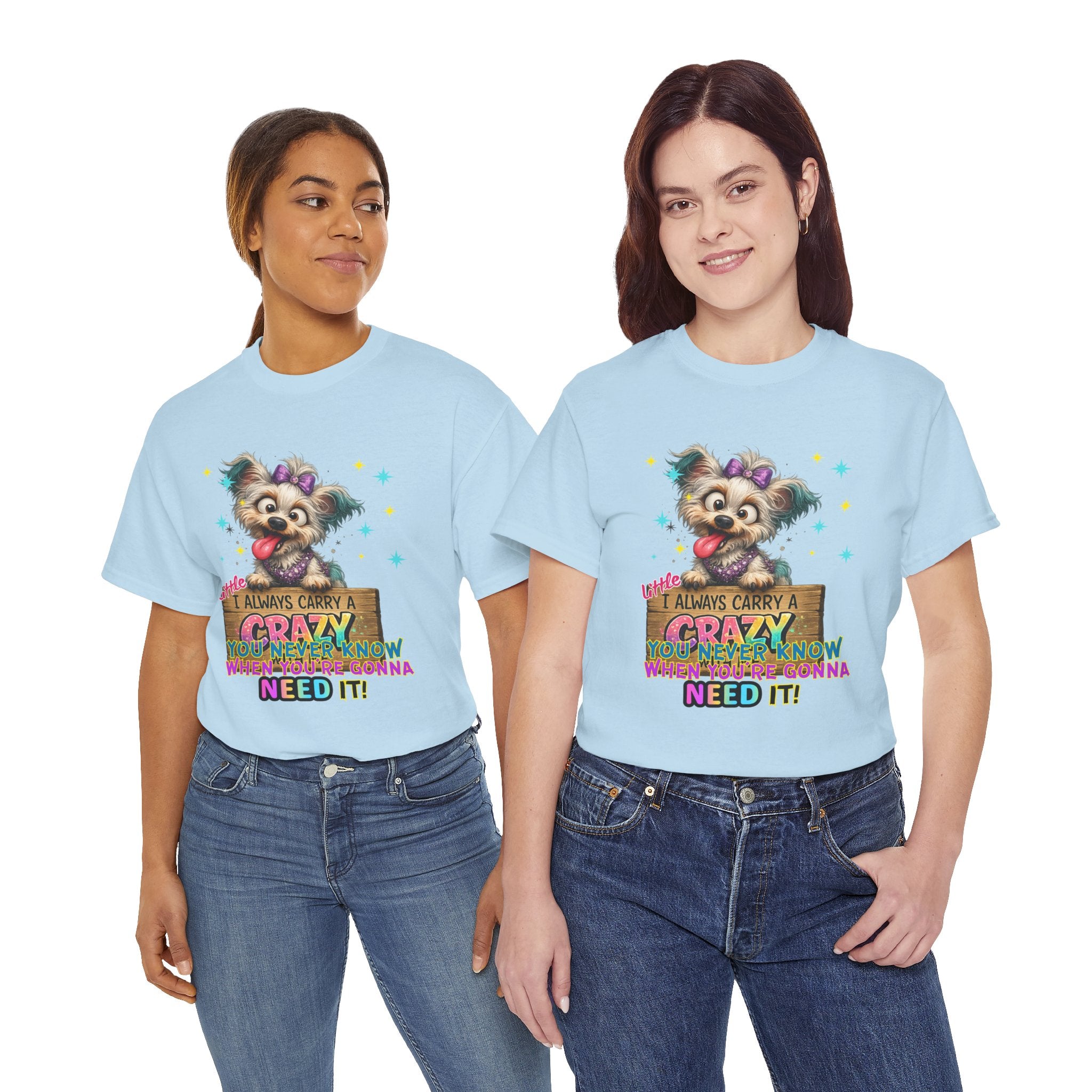 Dog Lover T-Shirt - "I Always Carry a Crazy Dog Mom" Cute Puppy Graphic Tee