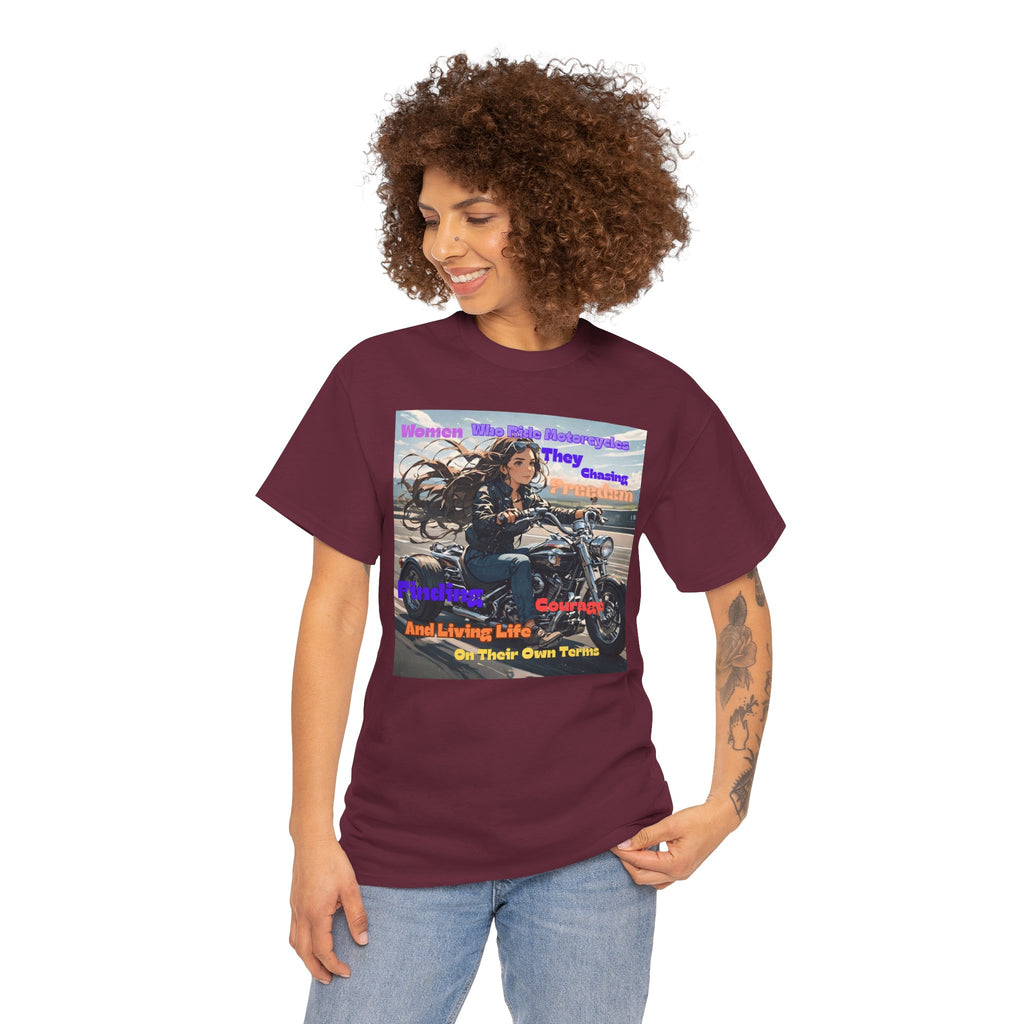 Motorcycle Rider Tee — "They Chasing Freedom" Biker Graphic Shirt