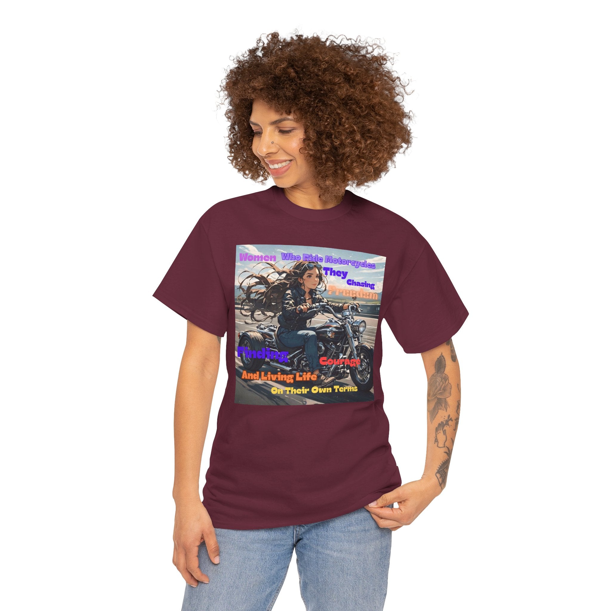 Motorcycle Rider Tee — "They Chasing Freedom" Biker Graphic Shirt