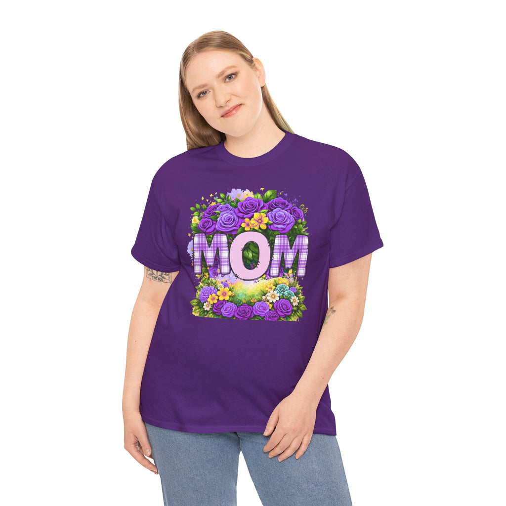 Mom Floral Graphic Tee — Purple Rose Mother’s Day Shirt