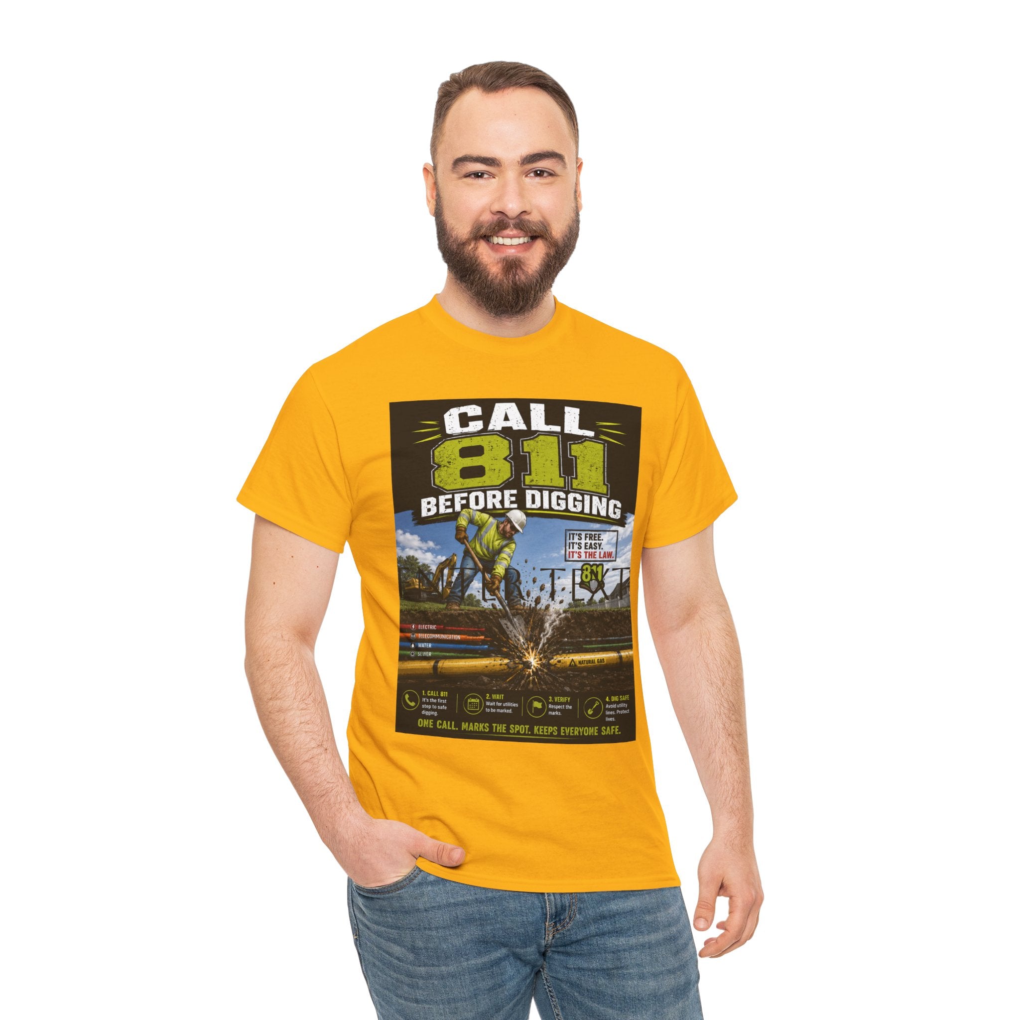 Call 811 Before Digging T-Shirt — Utility Safety Awareness Tee