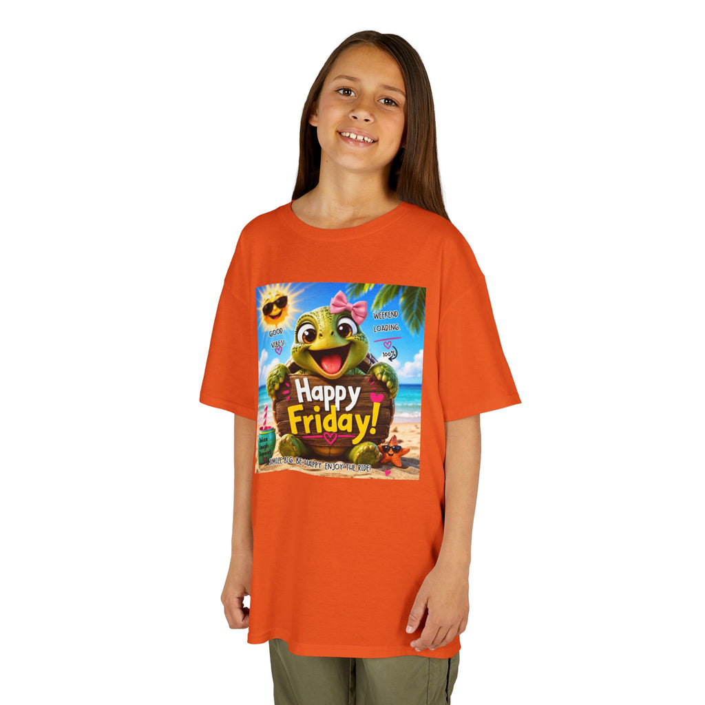 Happy Friday Kids Tee — Cute Frog Beach Graphic Shirt