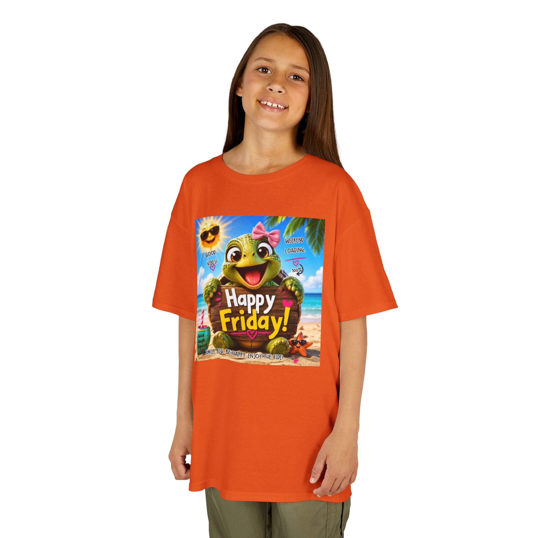 Happy Friday Kids Tee — Cute Frog Beach Graphic Shirt