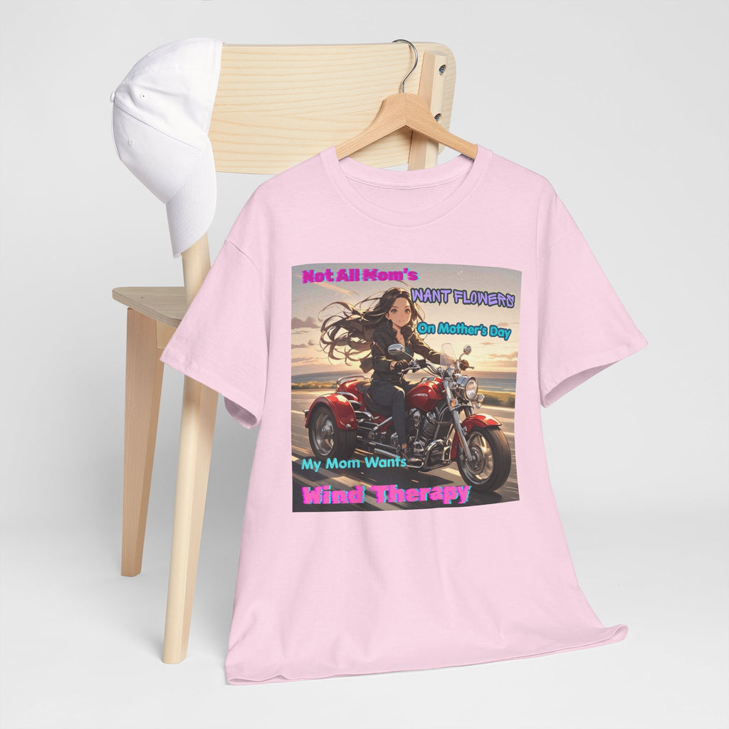 Wind Therapy Motorcycle Mother's Day T‑Shirt — Mom’s Motorcycle Ride Graphic Tee