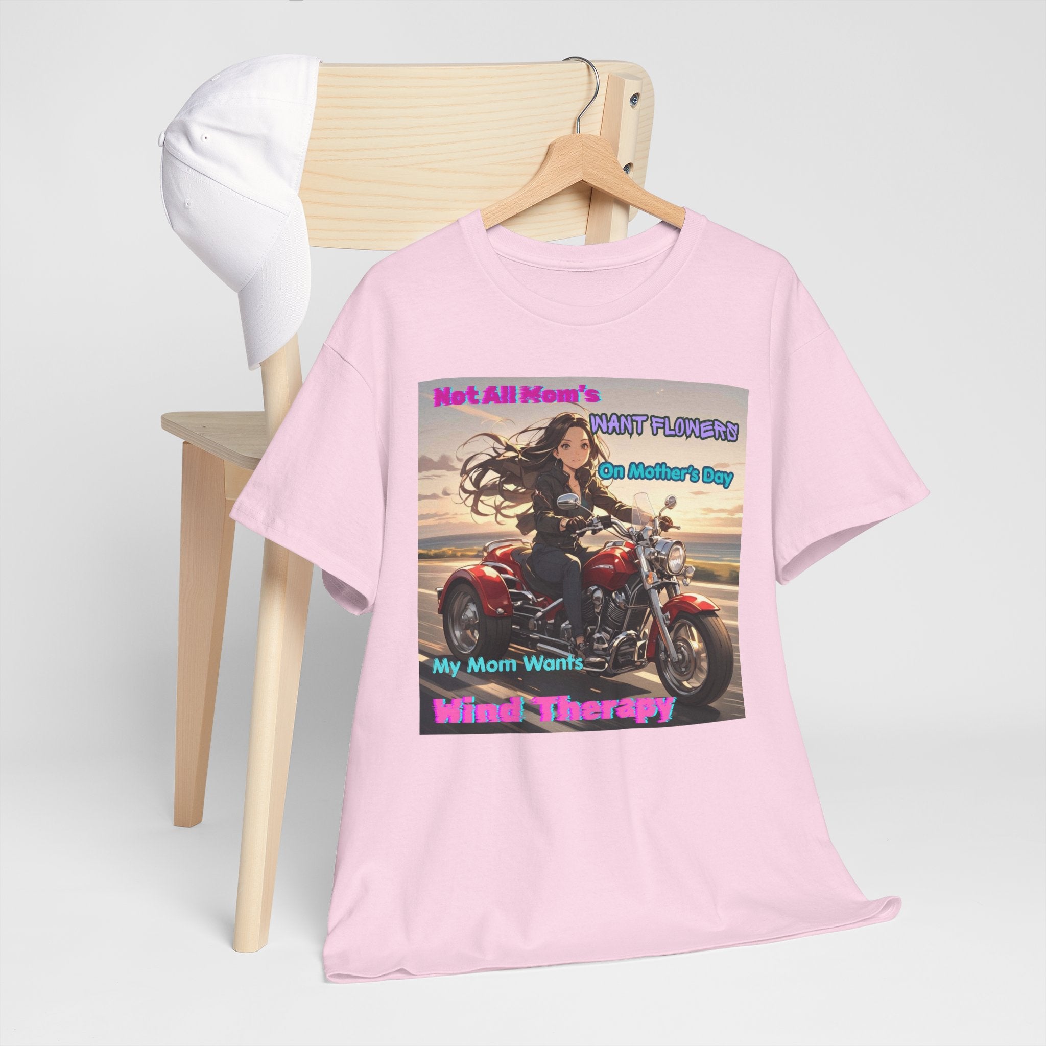 Wind Therapy Motorcycle Mother's Day T‑Shirt — Mom’s Motorcycle Ride Graphic Tee