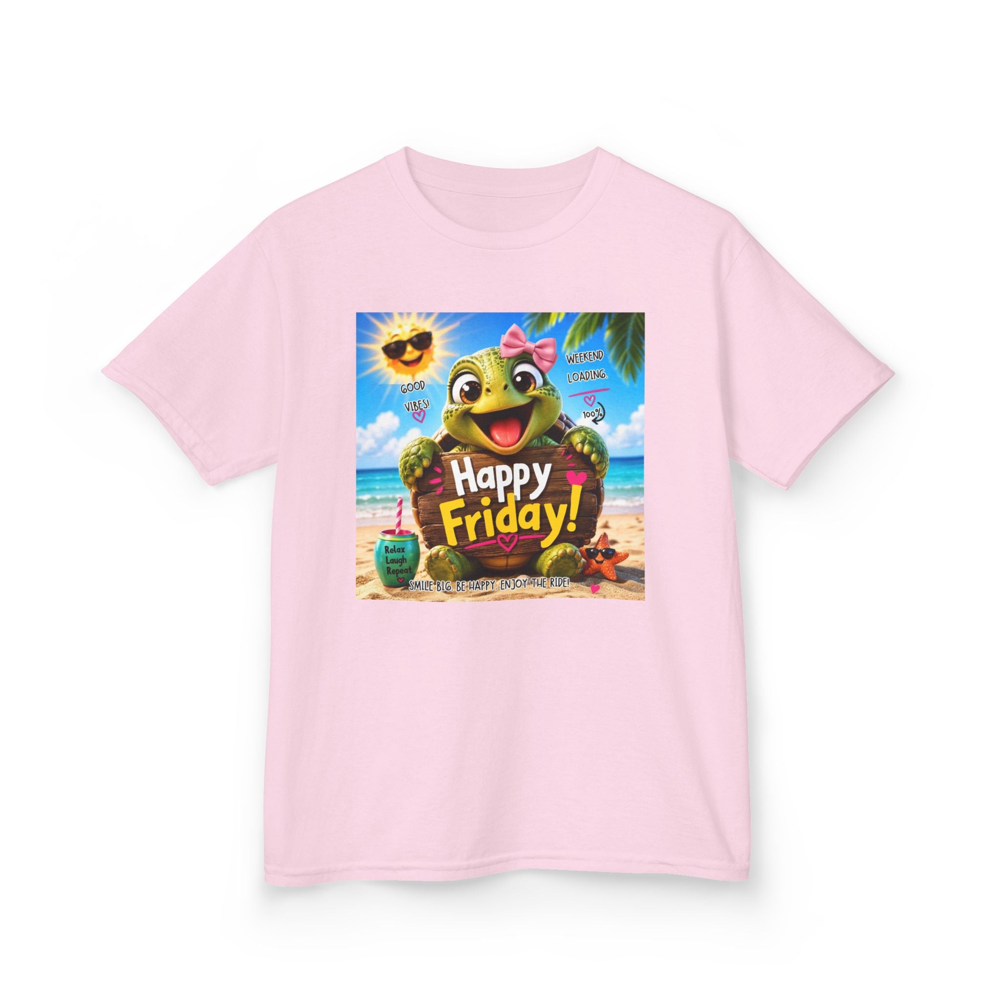 Happy Friday Kids Tee — Cute Frog Beach Graphic Shirt