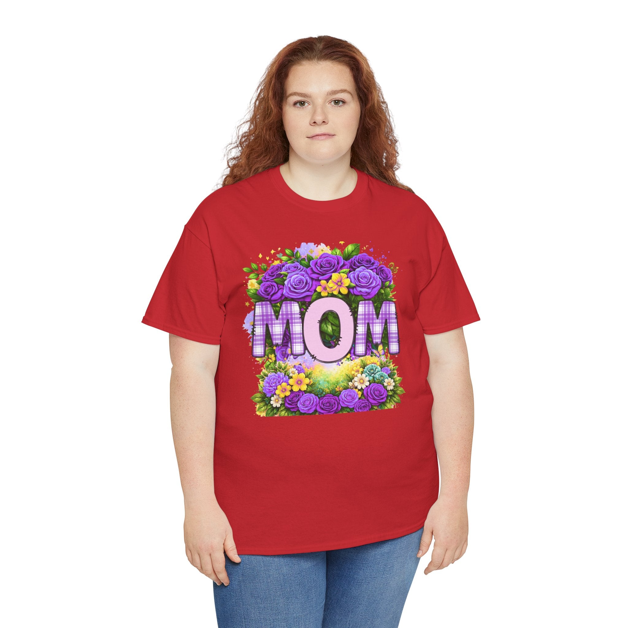Mom Floral Graphic Tee — Purple Rose Mother’s Day Shirt