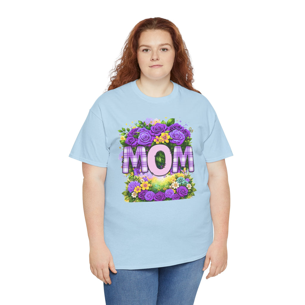 Mom Floral Graphic Tee — Purple Rose Mother’s Day Shirt