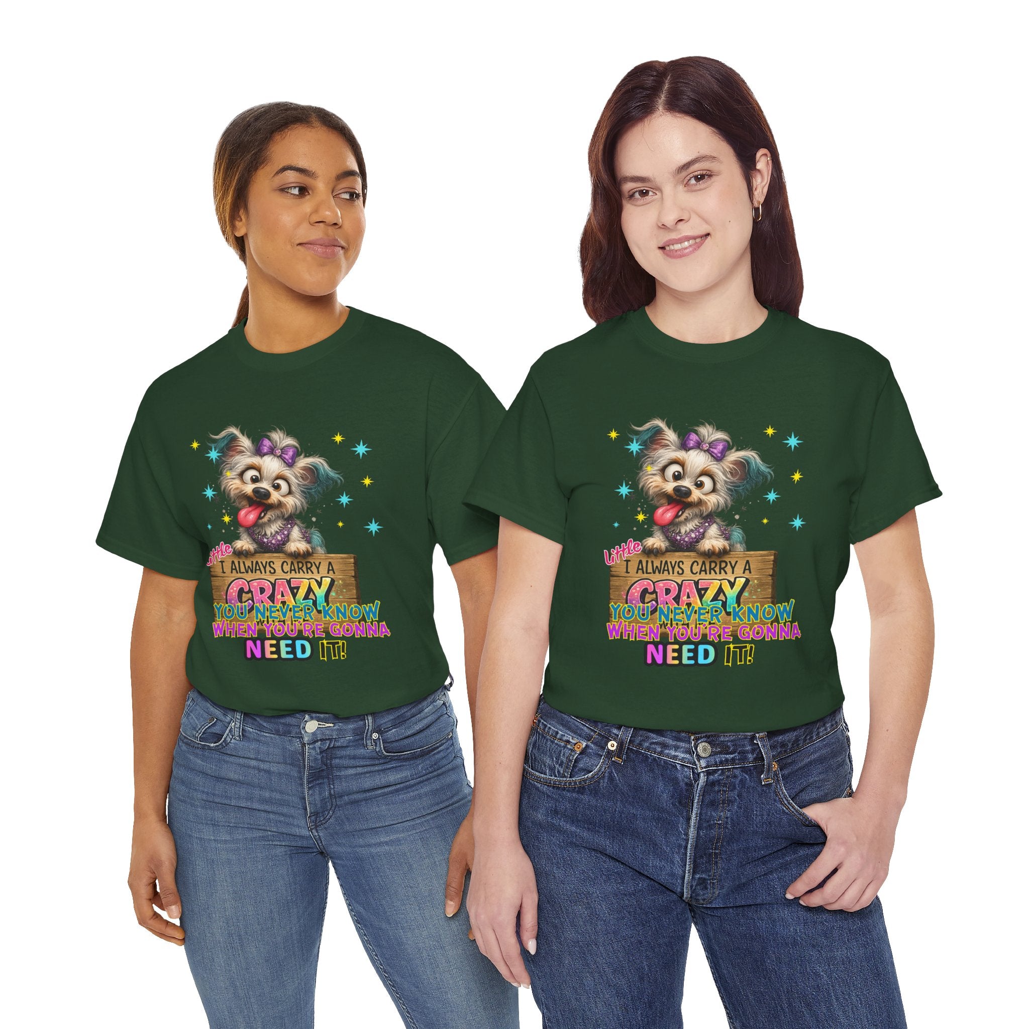 Dog Lover T-Shirt - "I Always Carry a Crazy Dog Mom" Cute Puppy Graphic Tee
