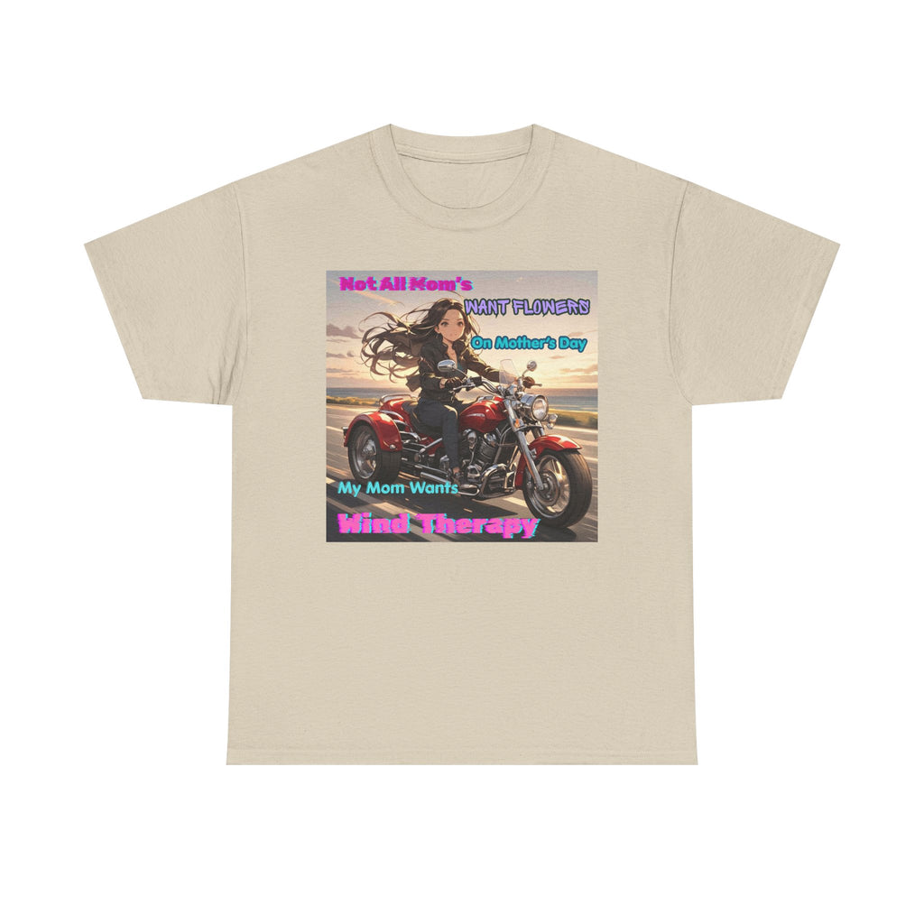 Wind Therapy Motorcycle Mother's Day T‑Shirt — Mom’s Motorcycle Ride Graphic Tee