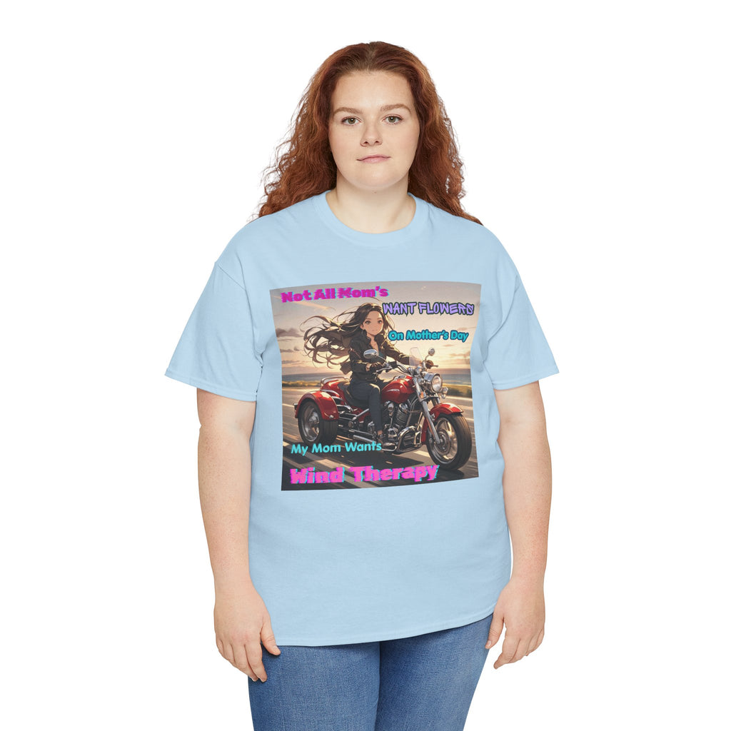 Wind Therapy Motorcycle Mother's Day T‑Shirt — Mom’s Motorcycle Ride Graphic Tee