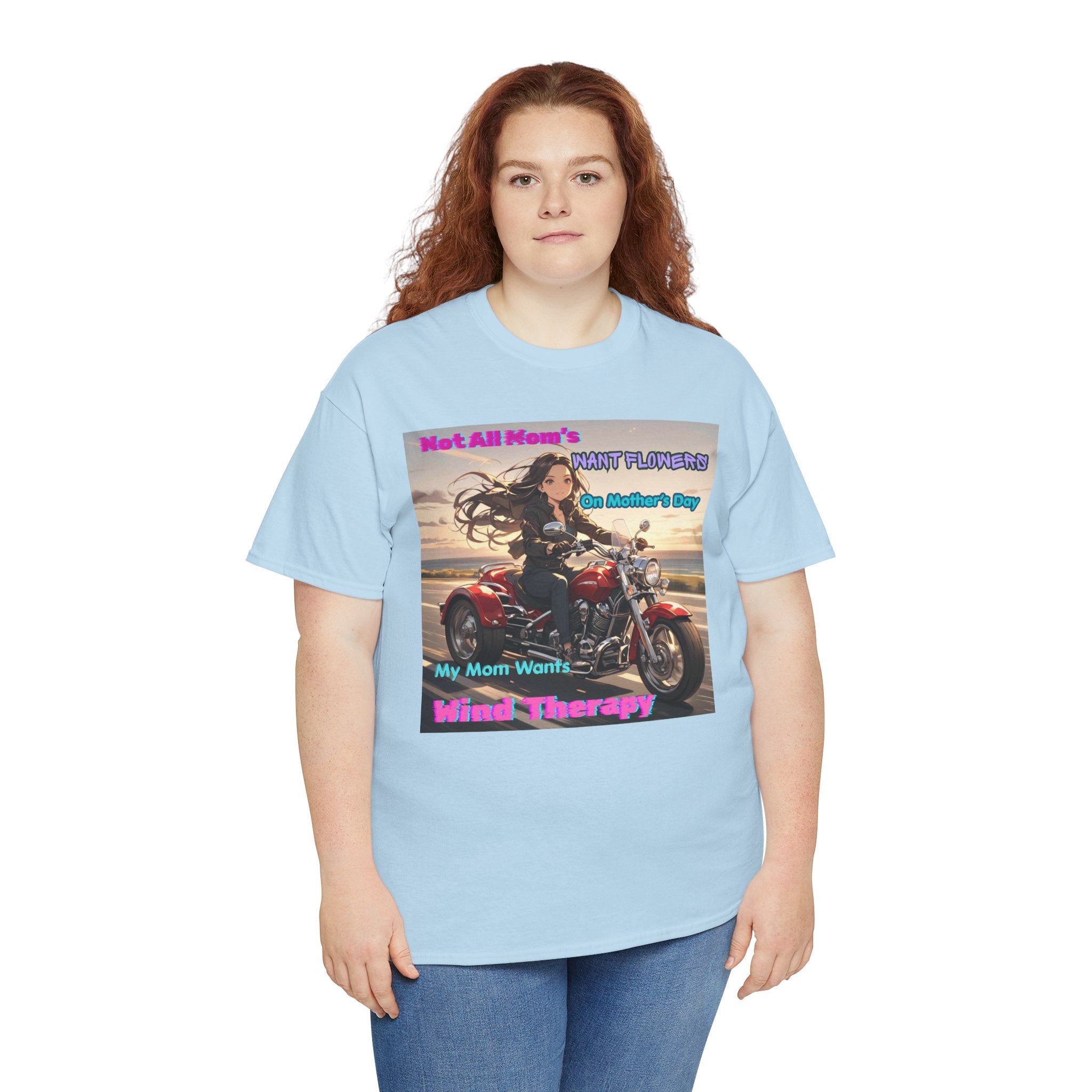 Wind Therapy Motorcycle Mother's Day T‑Shirt — Mom’s Motorcycle Ride Graphic Tee