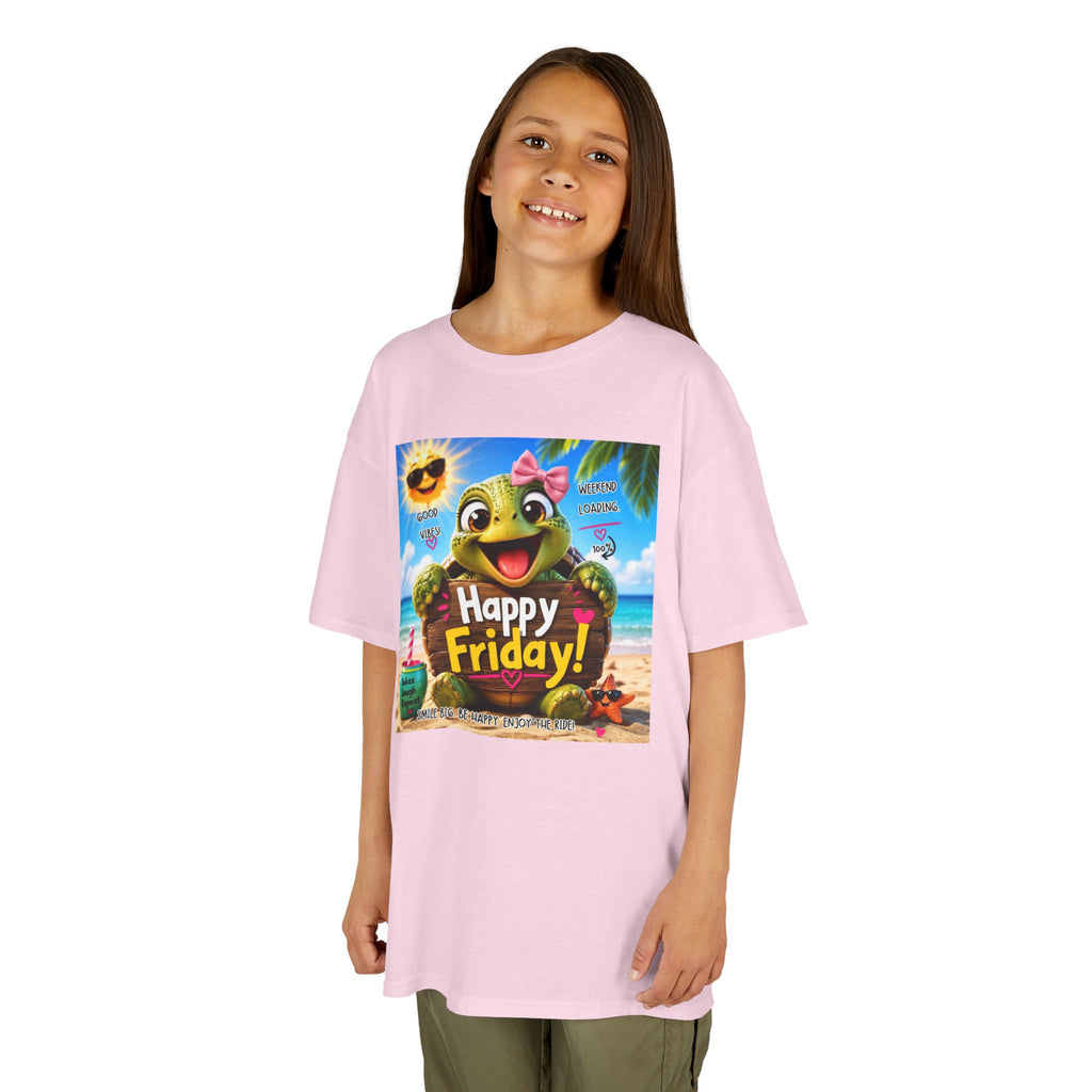 Happy Friday Kids Tee — Cute Frog Beach Graphic Shirt