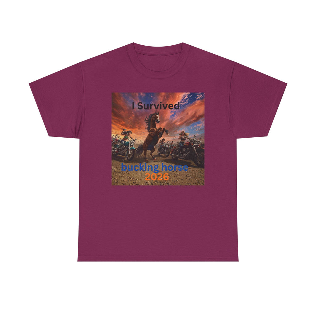 I Survived Bucking Horse 2026 T‑Shirt — Rodeo Cowboy Graphic Tee
