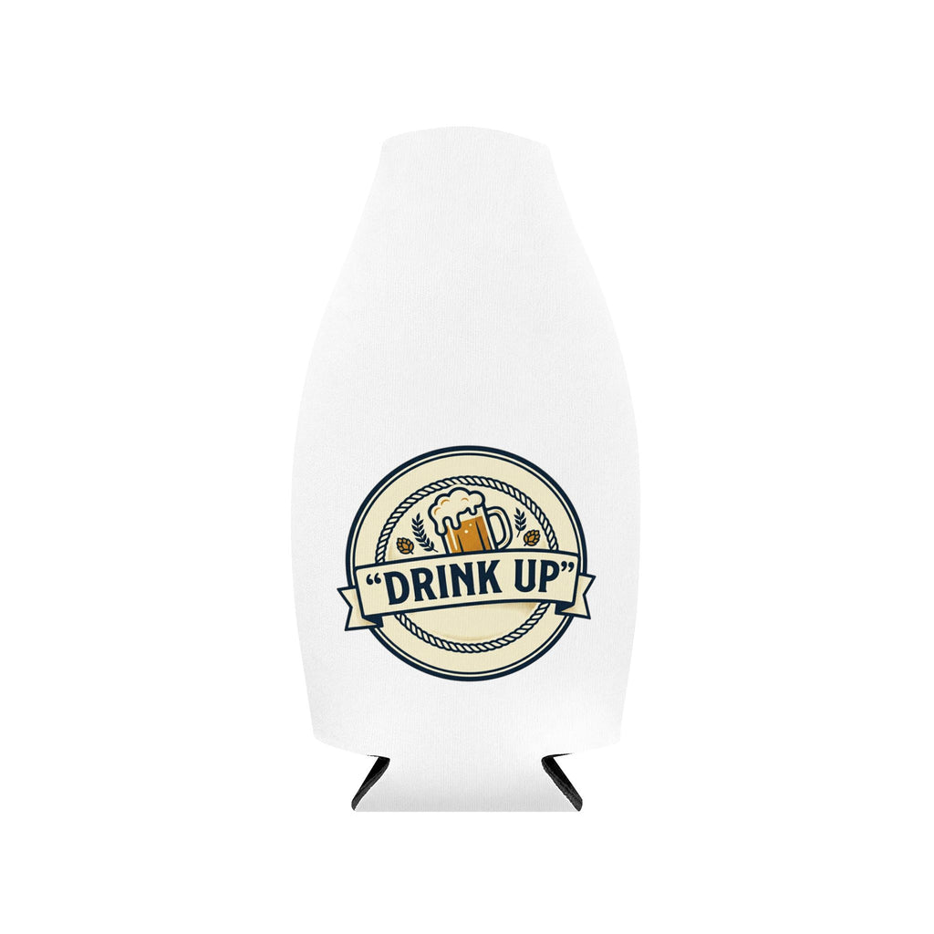 Bottle Cooler Sleeve — 'Drink Up' & 'Cheers' Zip-Up Insulated Koozie
