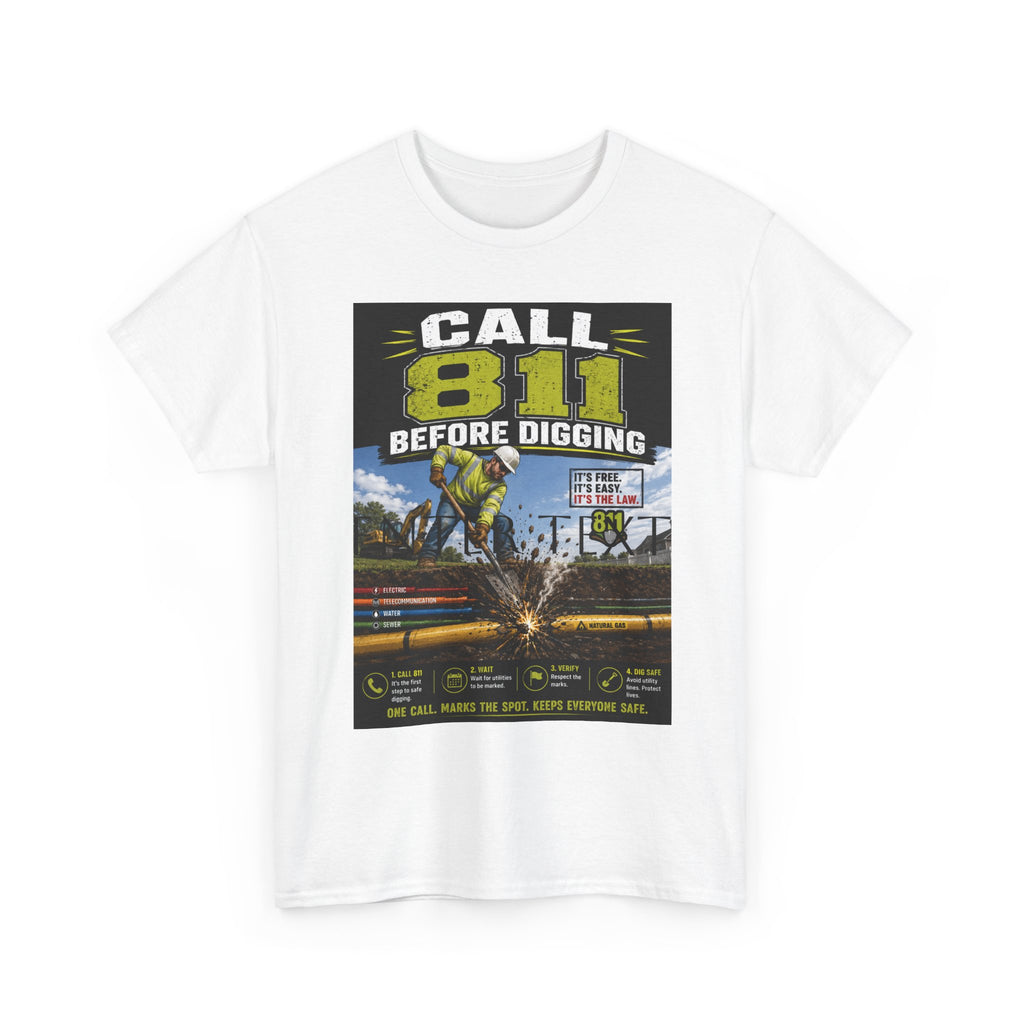 Call 811 Before Digging T-Shirt — Utility Safety Awareness Tee